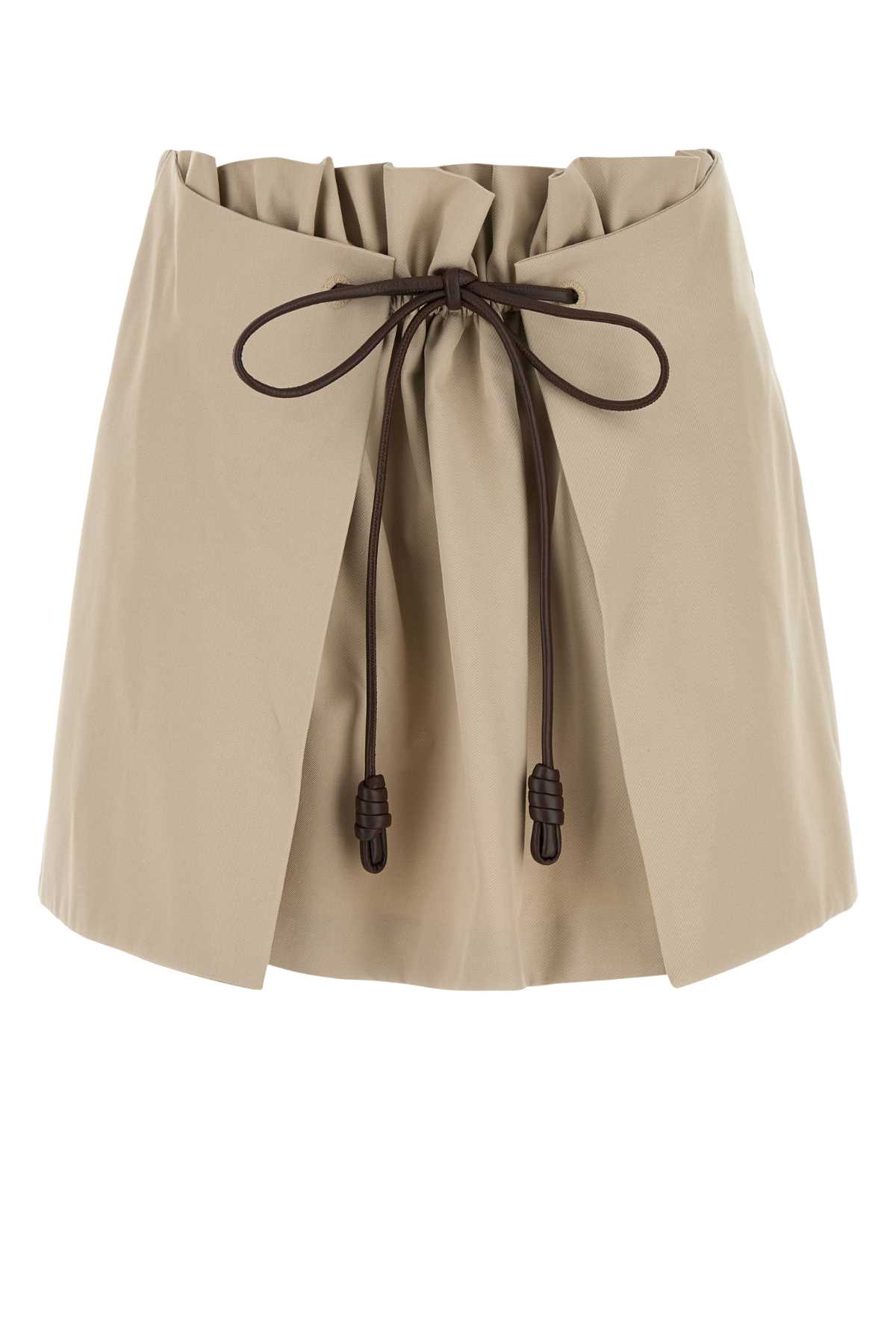 Loewe High Waist Mini Skirt With Front Slit In Multi