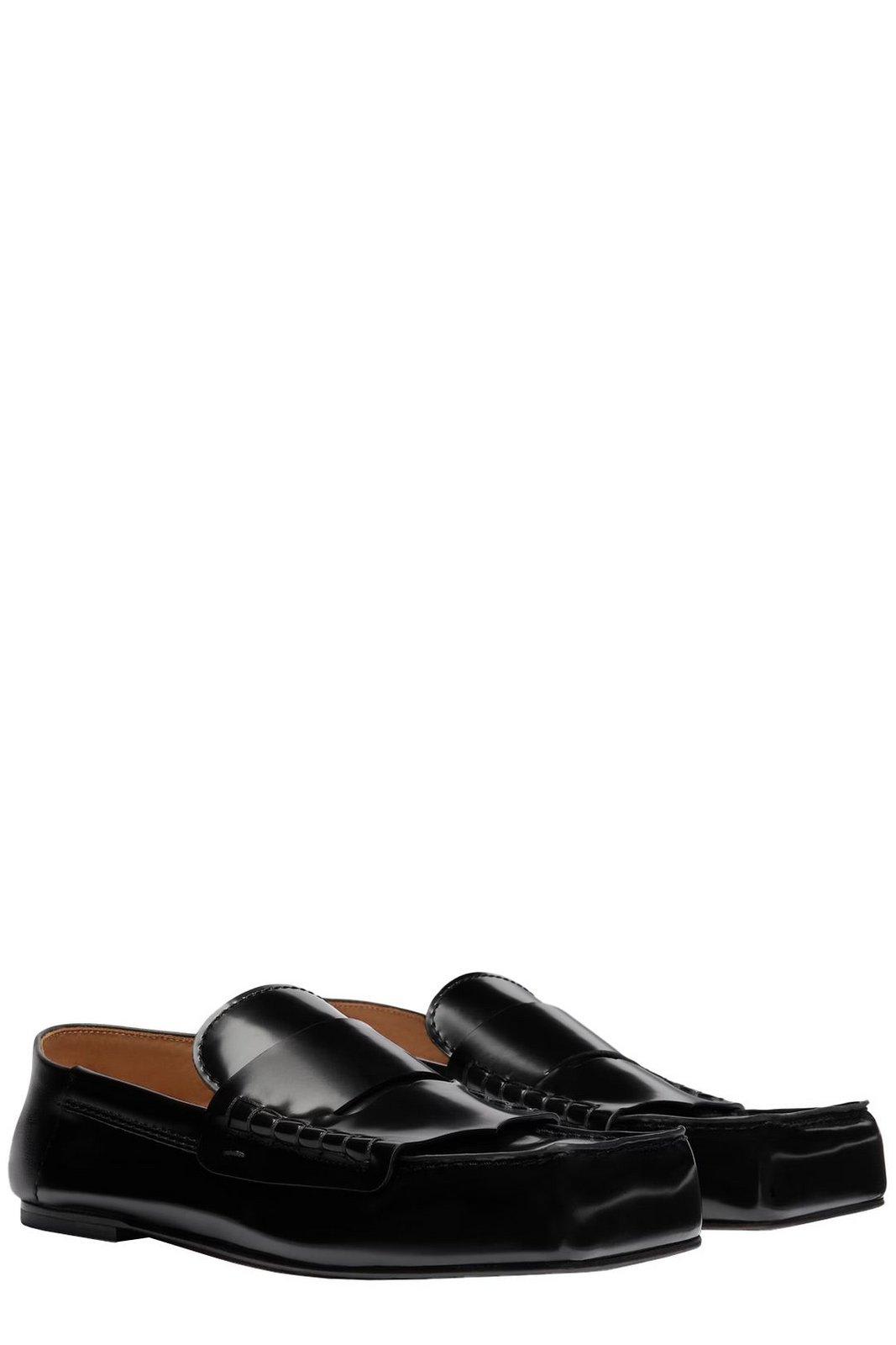 Shop Jacquemus Square-toe Flat Shoes In Black