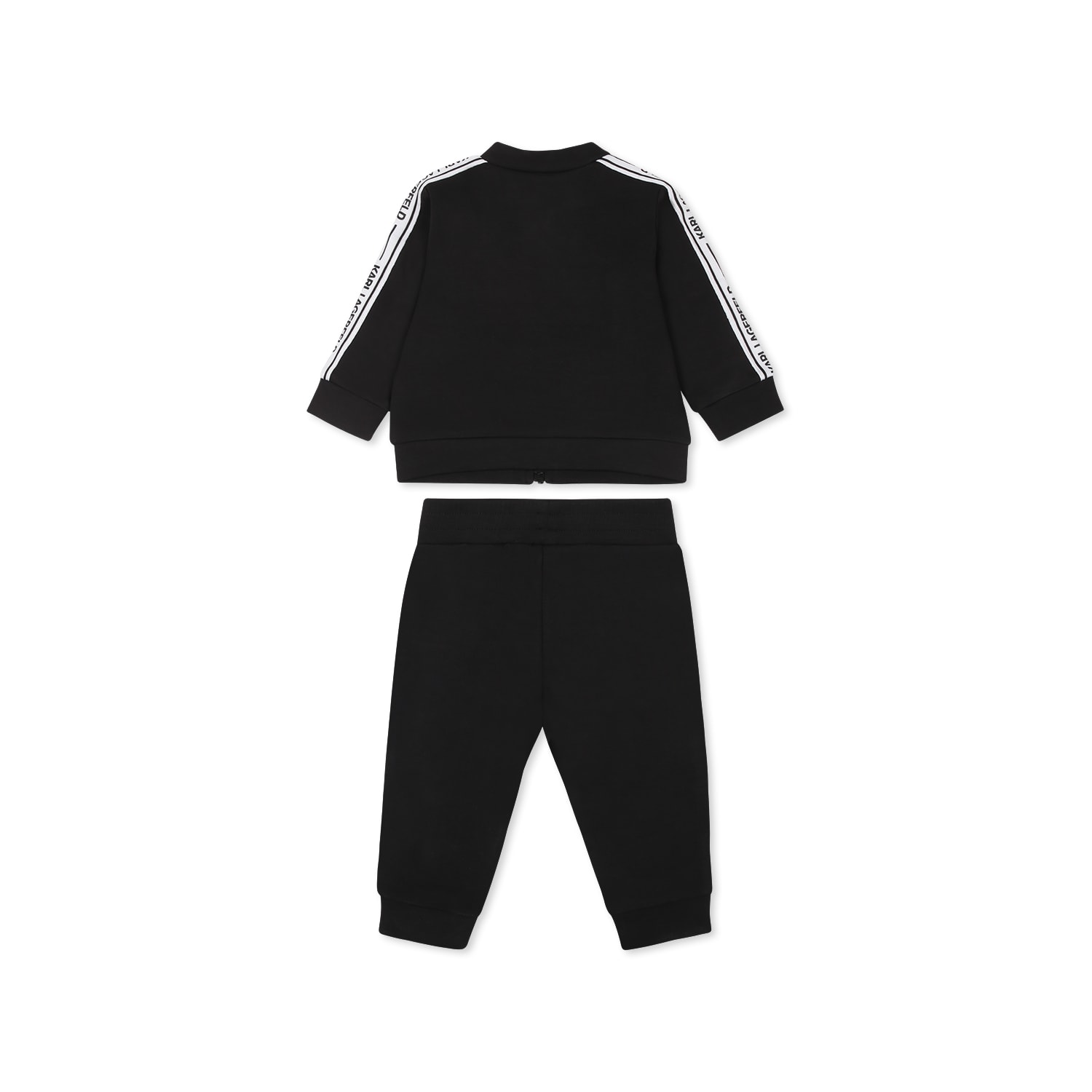 Karl Lagerfeld Black Suit For Babykids With  Print In Black