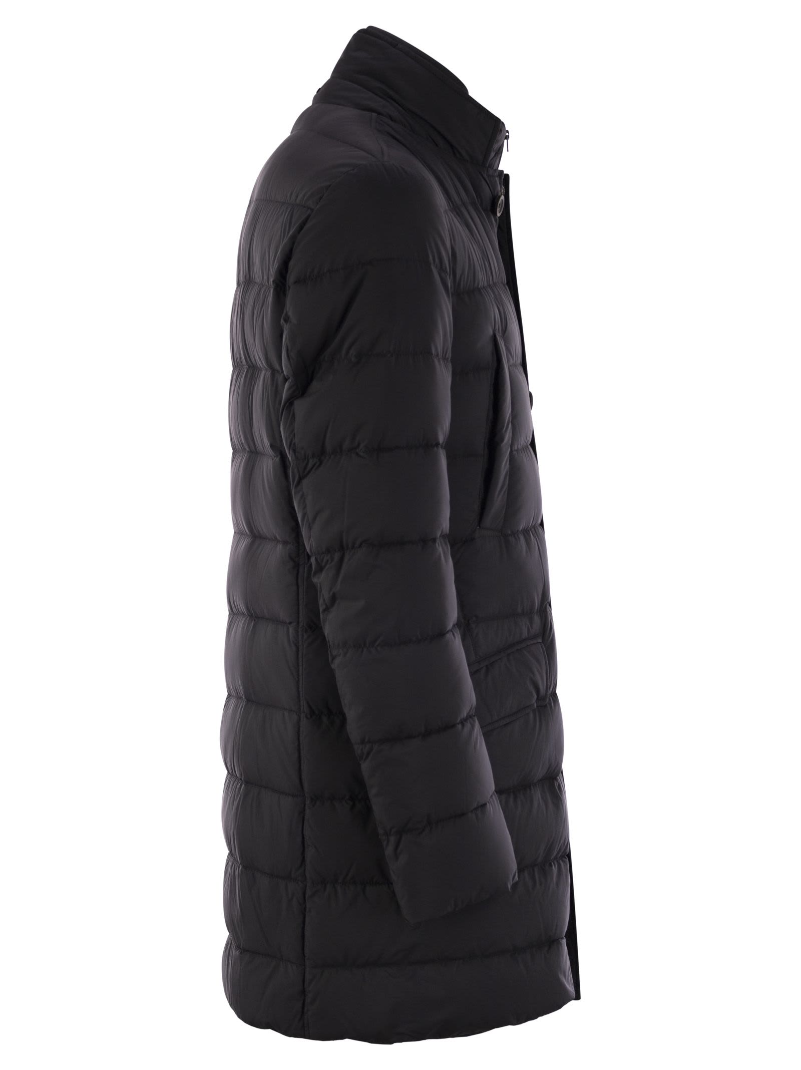 Shop Herno Long Padded Coat In Black