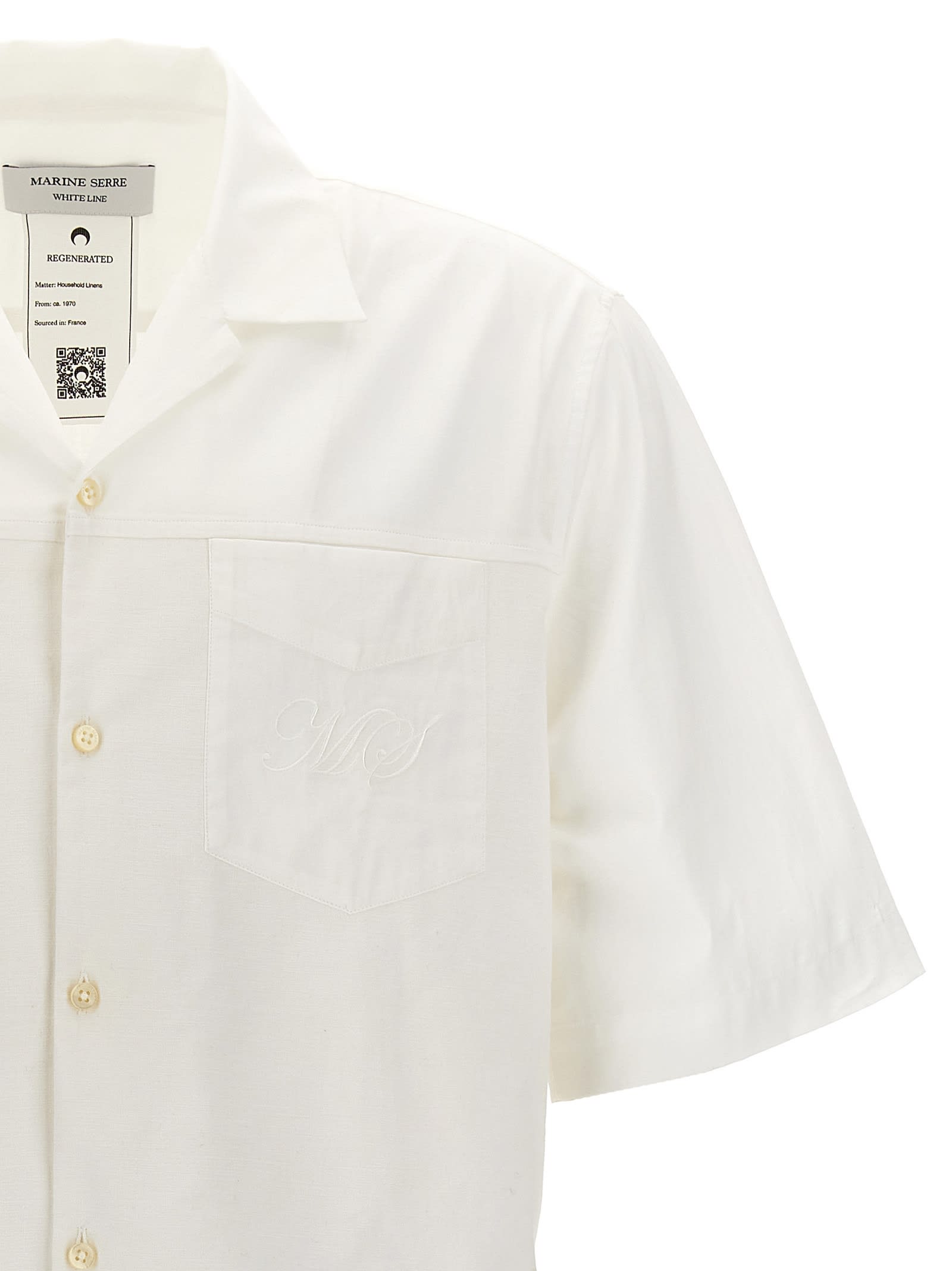 Shop Marine Serre Household Linens Shirt In White