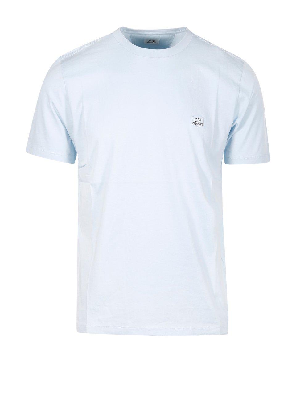 C.p. Company Logo Embroidered T-shirt In Blu