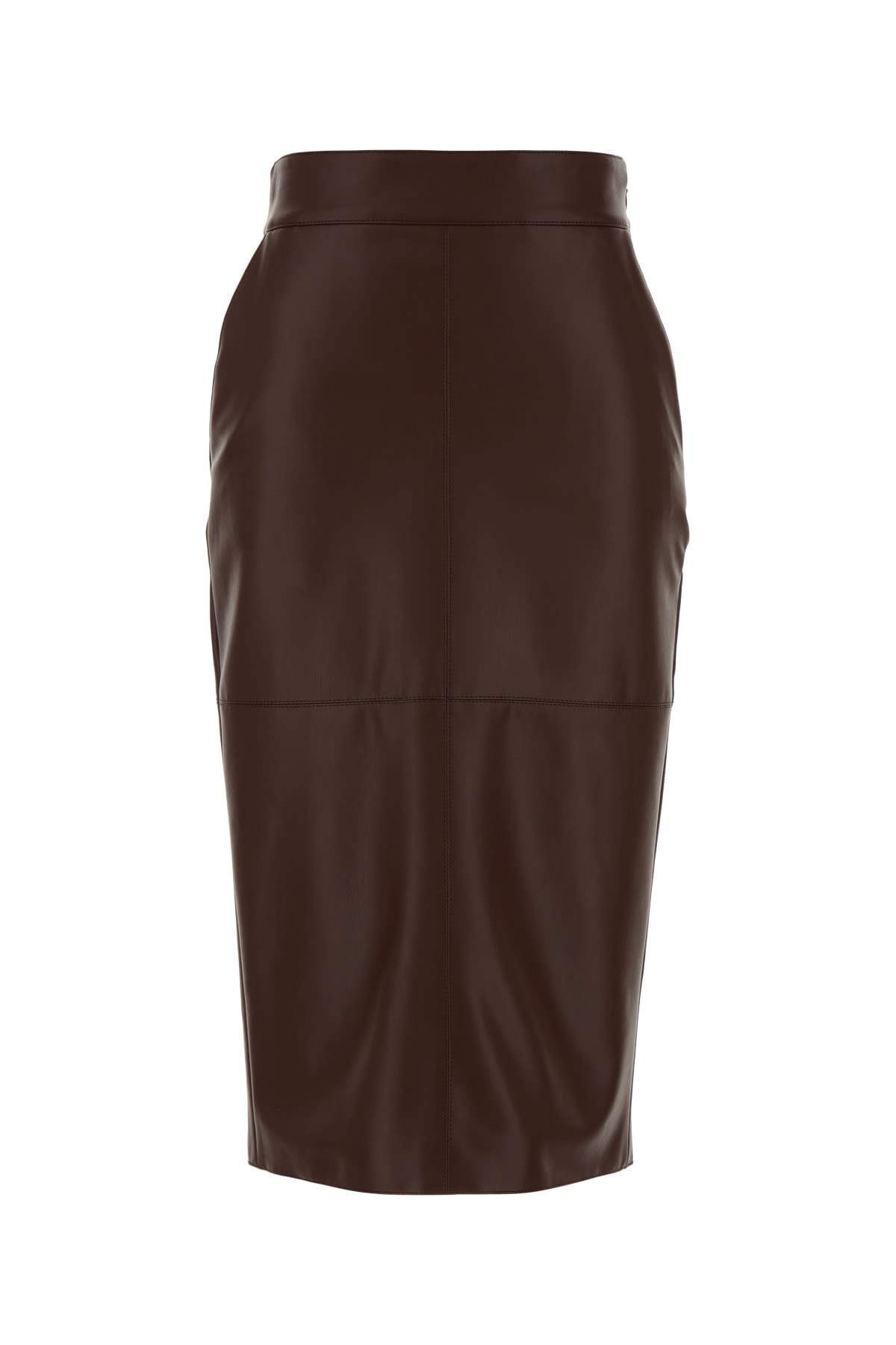 Elisabetta Franchi Pencil Skirt With Jewel Clasps In Brown