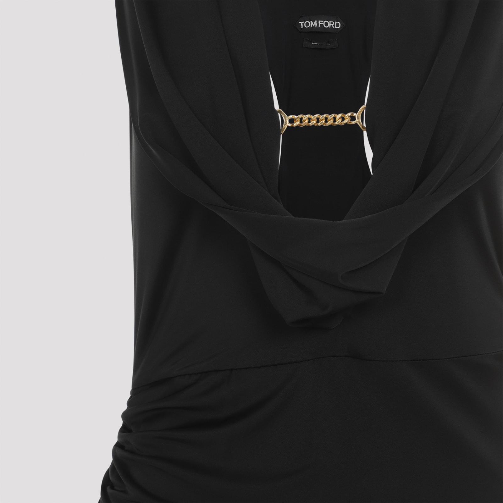 Shop Tom Ford Draped Cocktail Mini Dress In Black