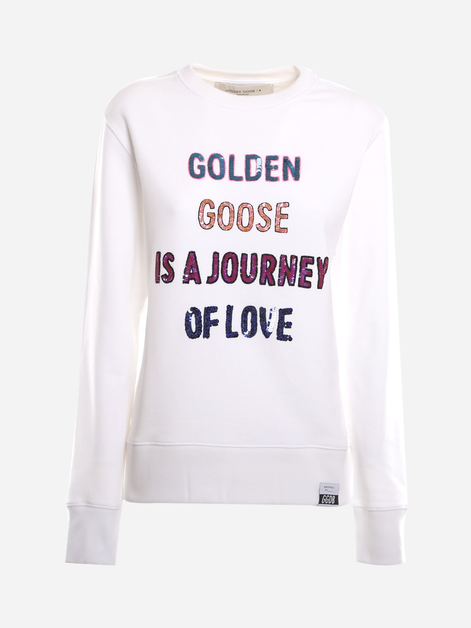 Golden Goose Cotton Sweatshirt With Multicolor Sequin Detail