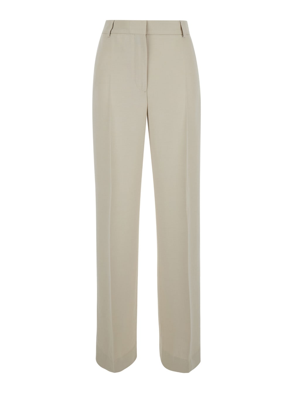 Totême Beige Relaxes Tailored Trousers In Wool Blend Woman