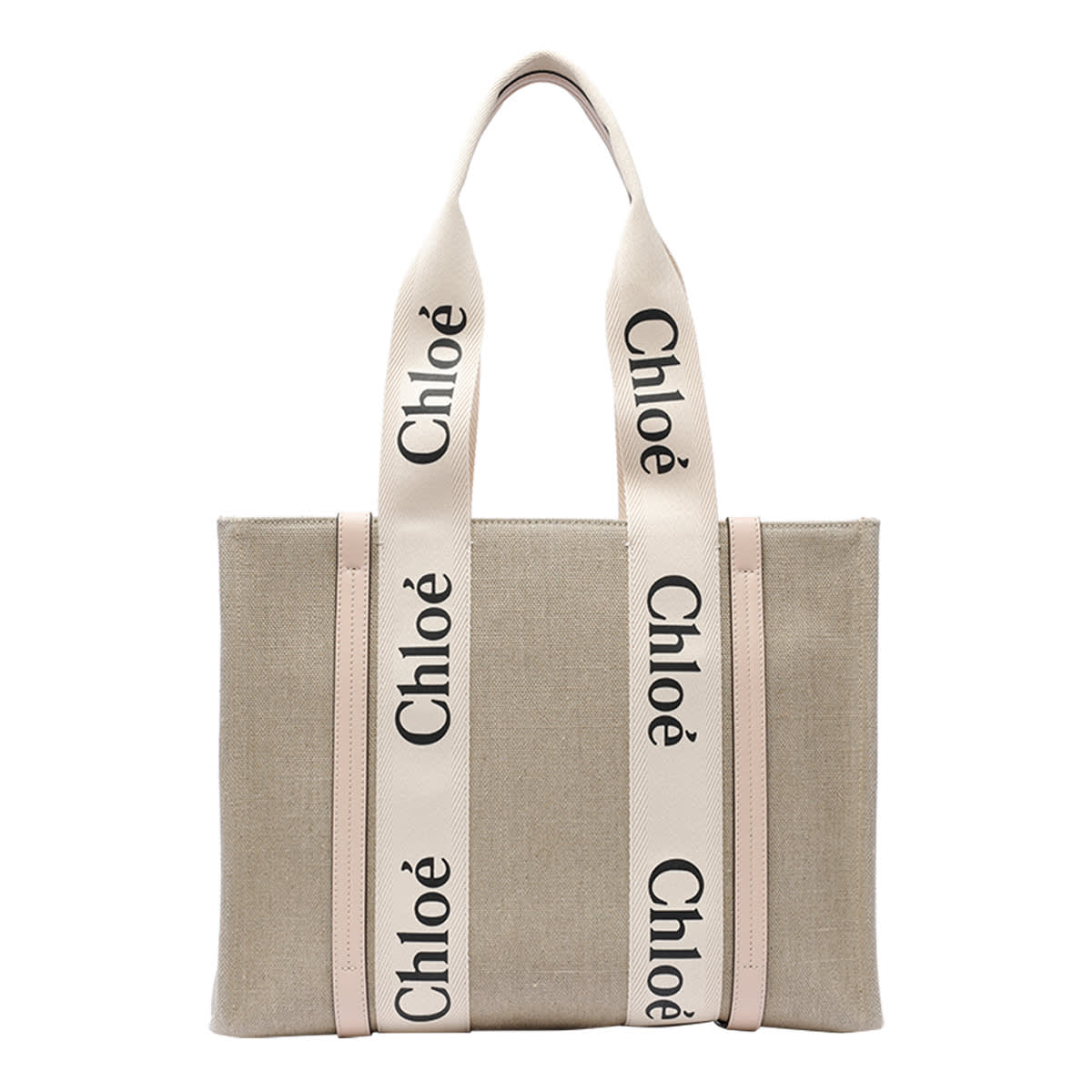 Shop Chloé Medium Woody Tote Bag In Beige