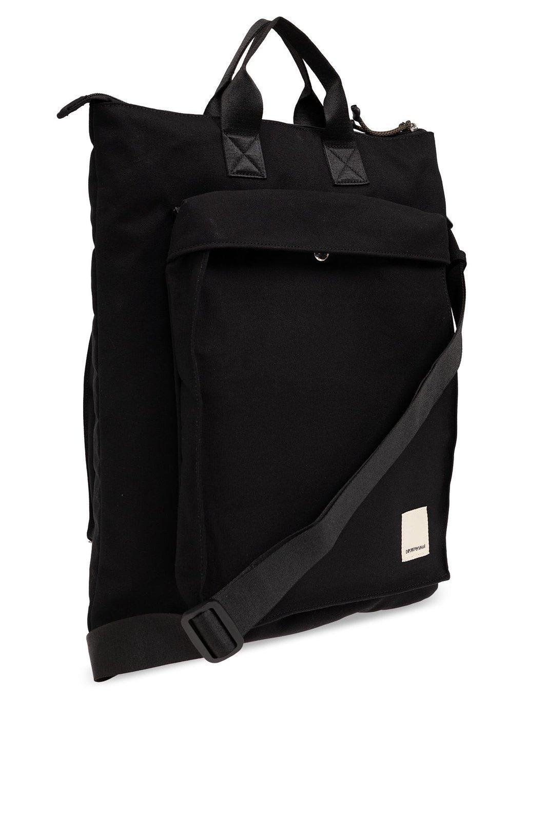 Shop Emporio Armani Sustainable Collection Shoulder Bag In Nero