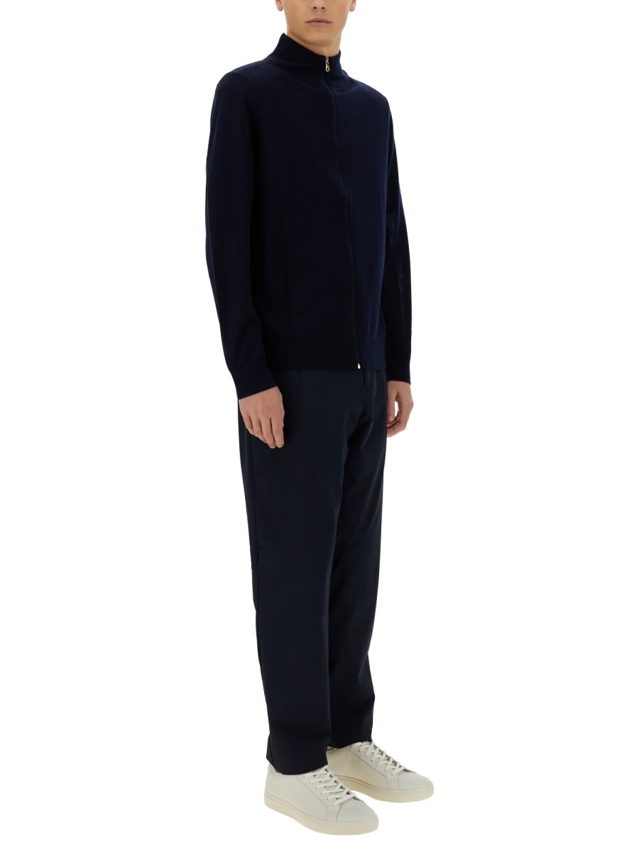 Shop Paul Smith Zippered Cardigan In Blue