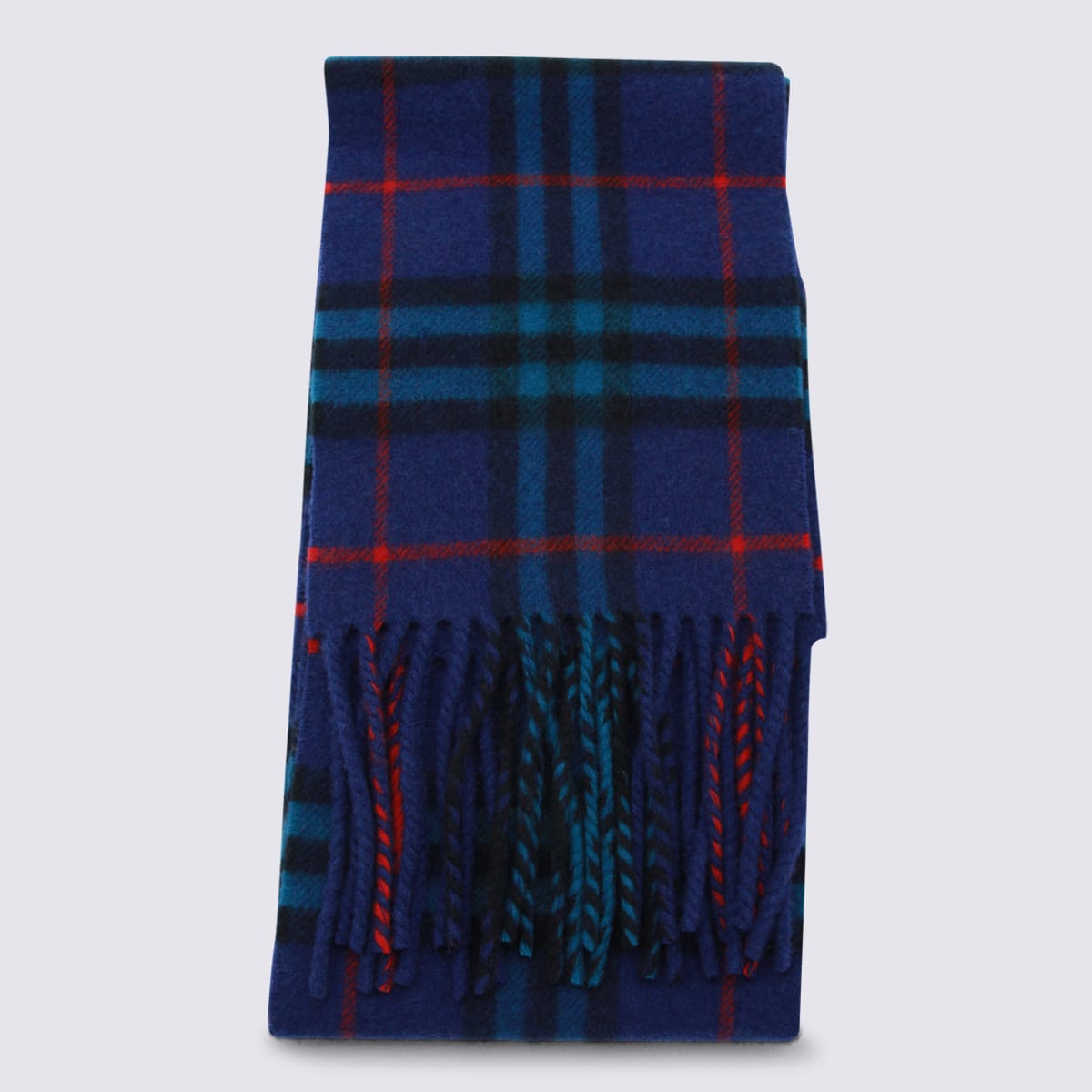 Burberry Blue Cashmere Scarf In Blue