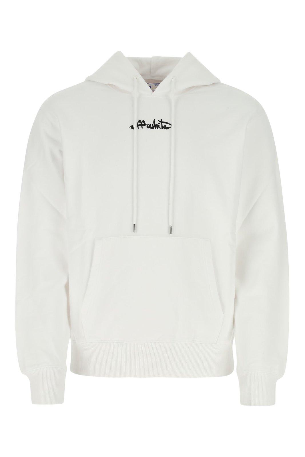 Off-White Logo Embroidered Long-sleeved Hoodie