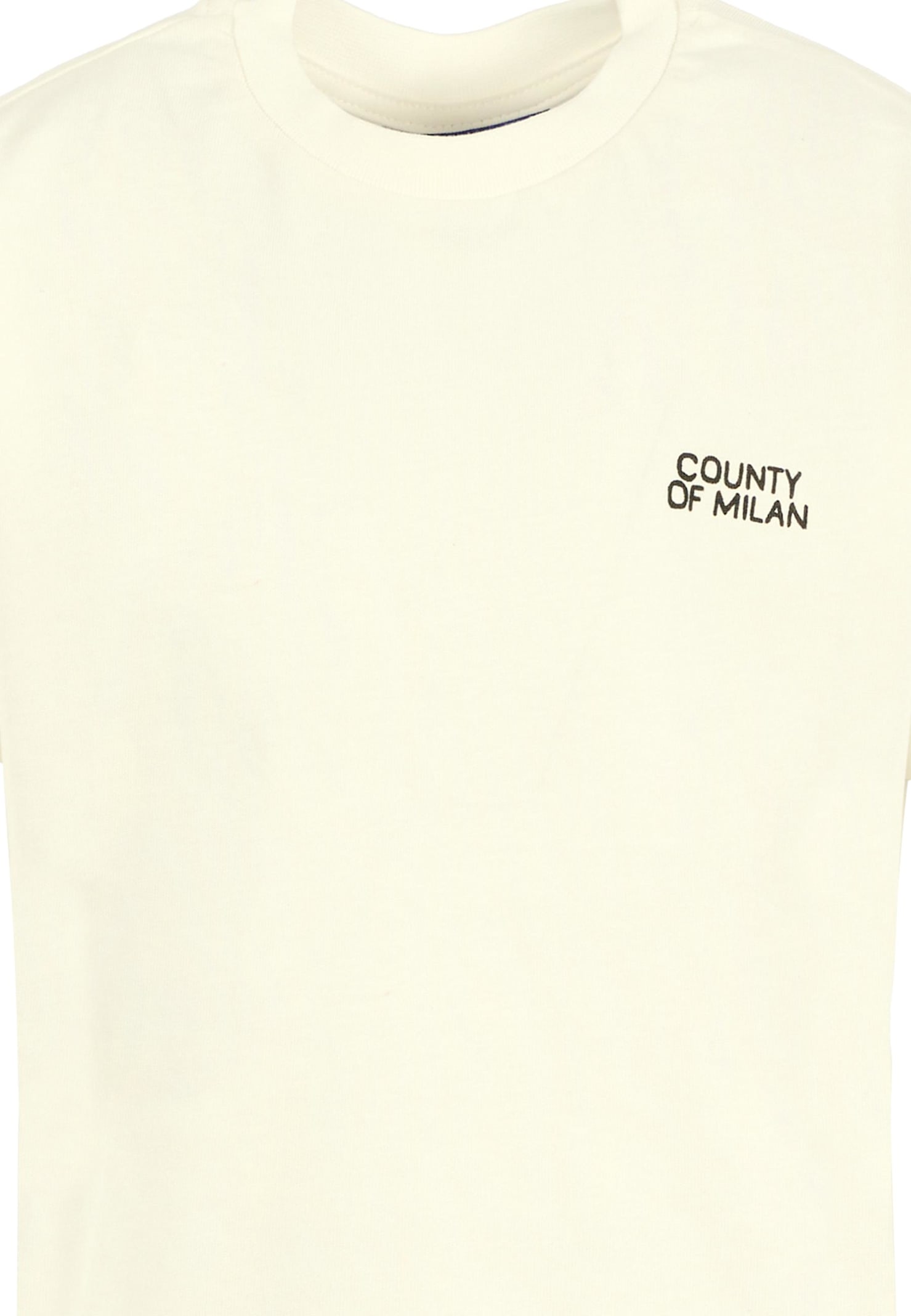 Marcelo Burlon County Of Milan White T-shirt For Boy With Black Logo In Yellow