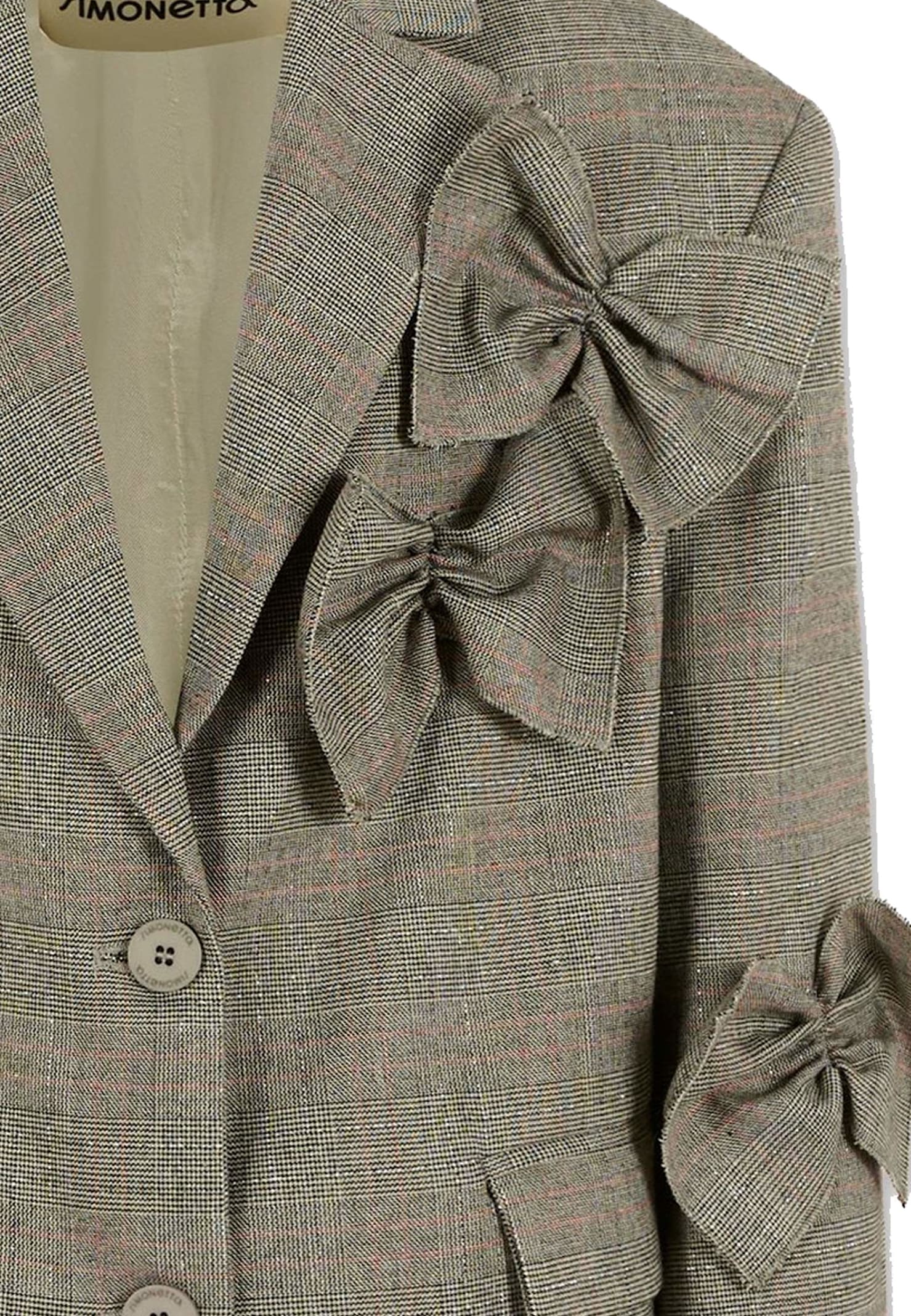 Simonetta Bow-detail Blazer In Gray