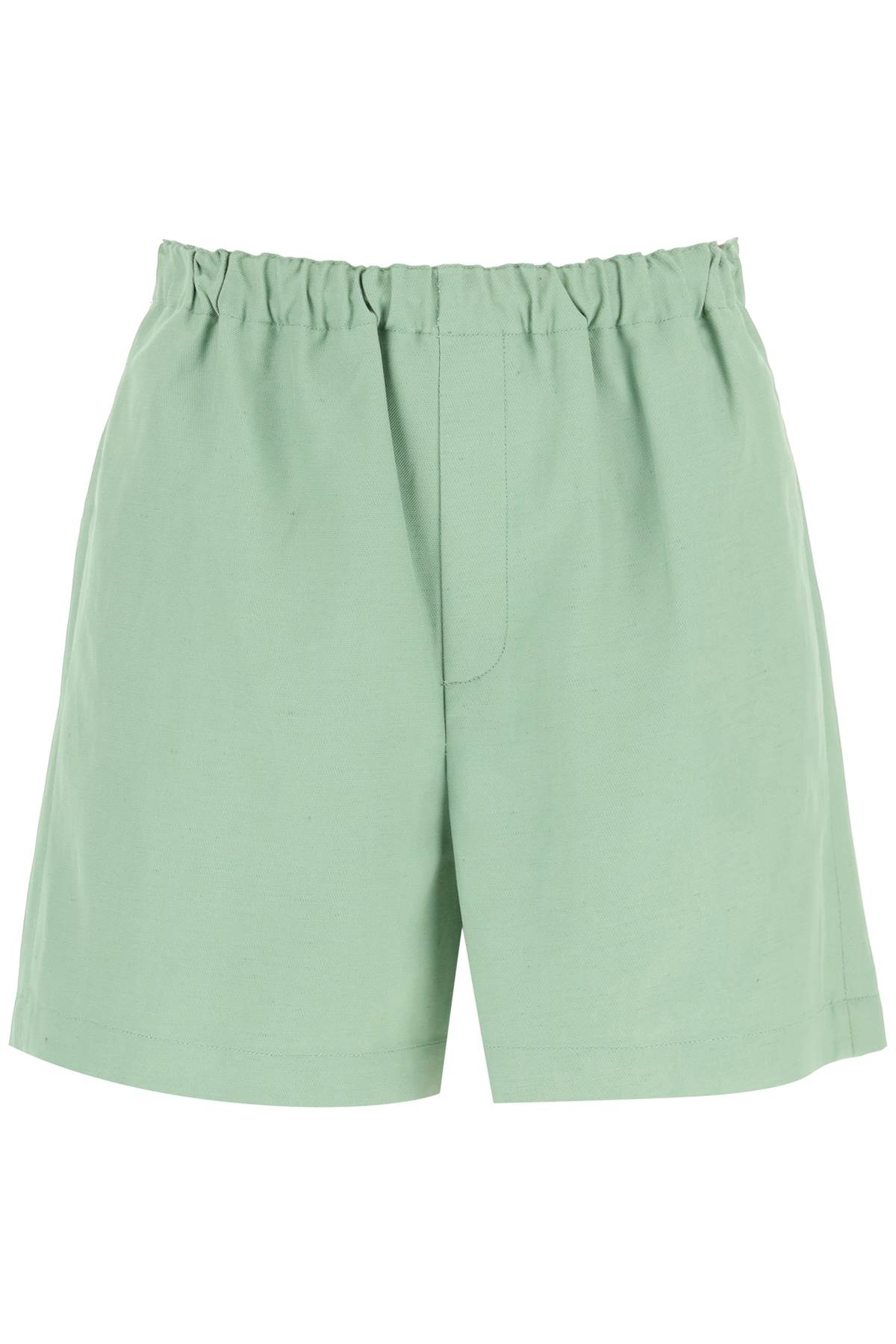 Shop Loulou Studio Viscose And Linen Shorts In Green (green)
