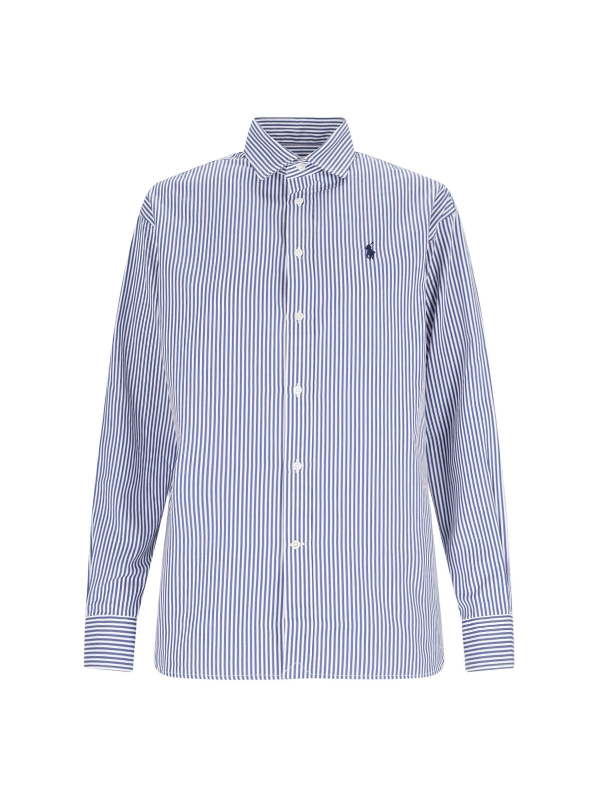 Shop Ralph Lauren Striped Shirt In Navy