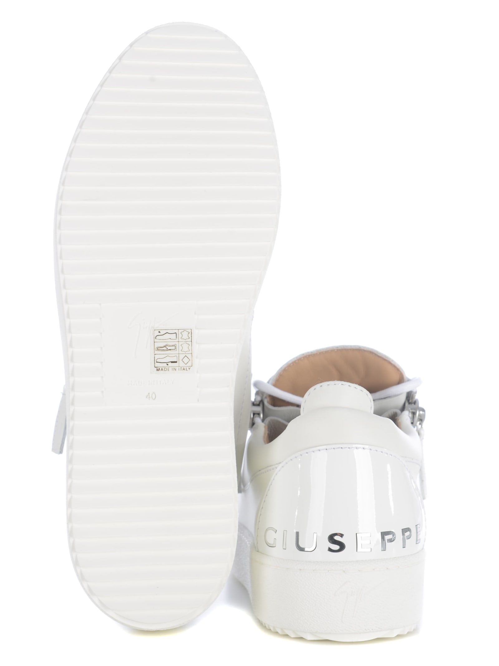 Shop Giuseppe Zanotti Sneakers  Frenkie In Leather In Bianco