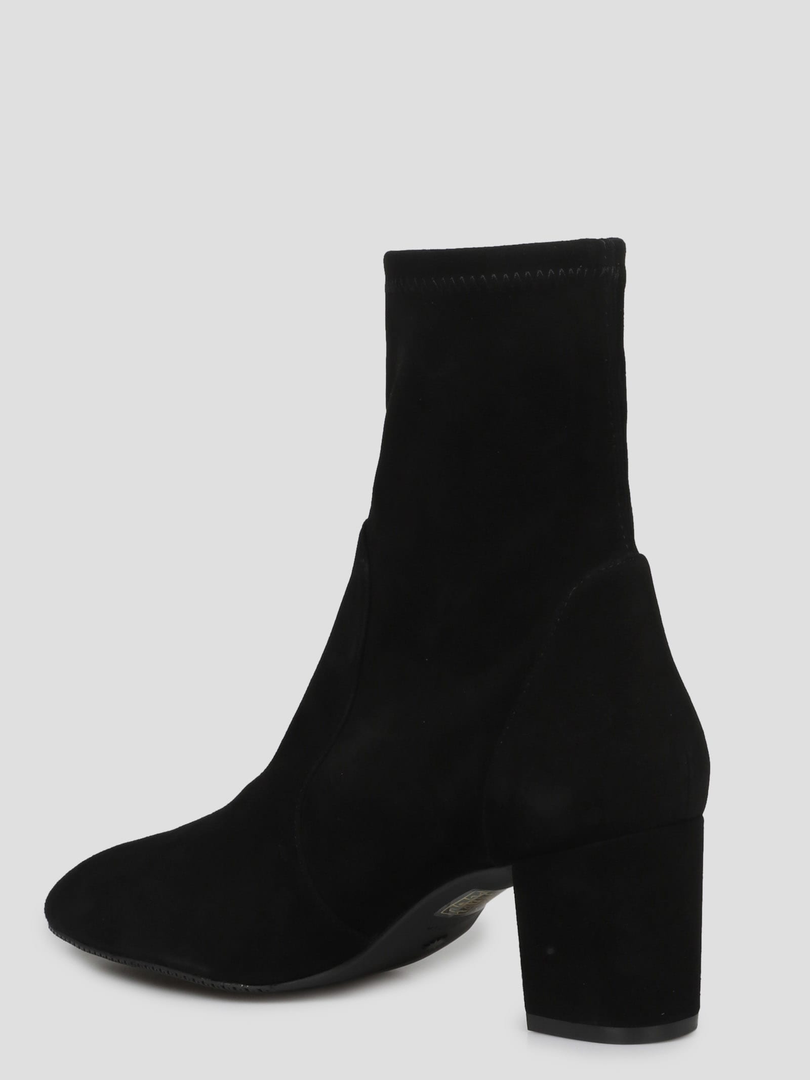 Stuart Weitzman Yuliana 60 Suede Leather Ankle Boot In Black