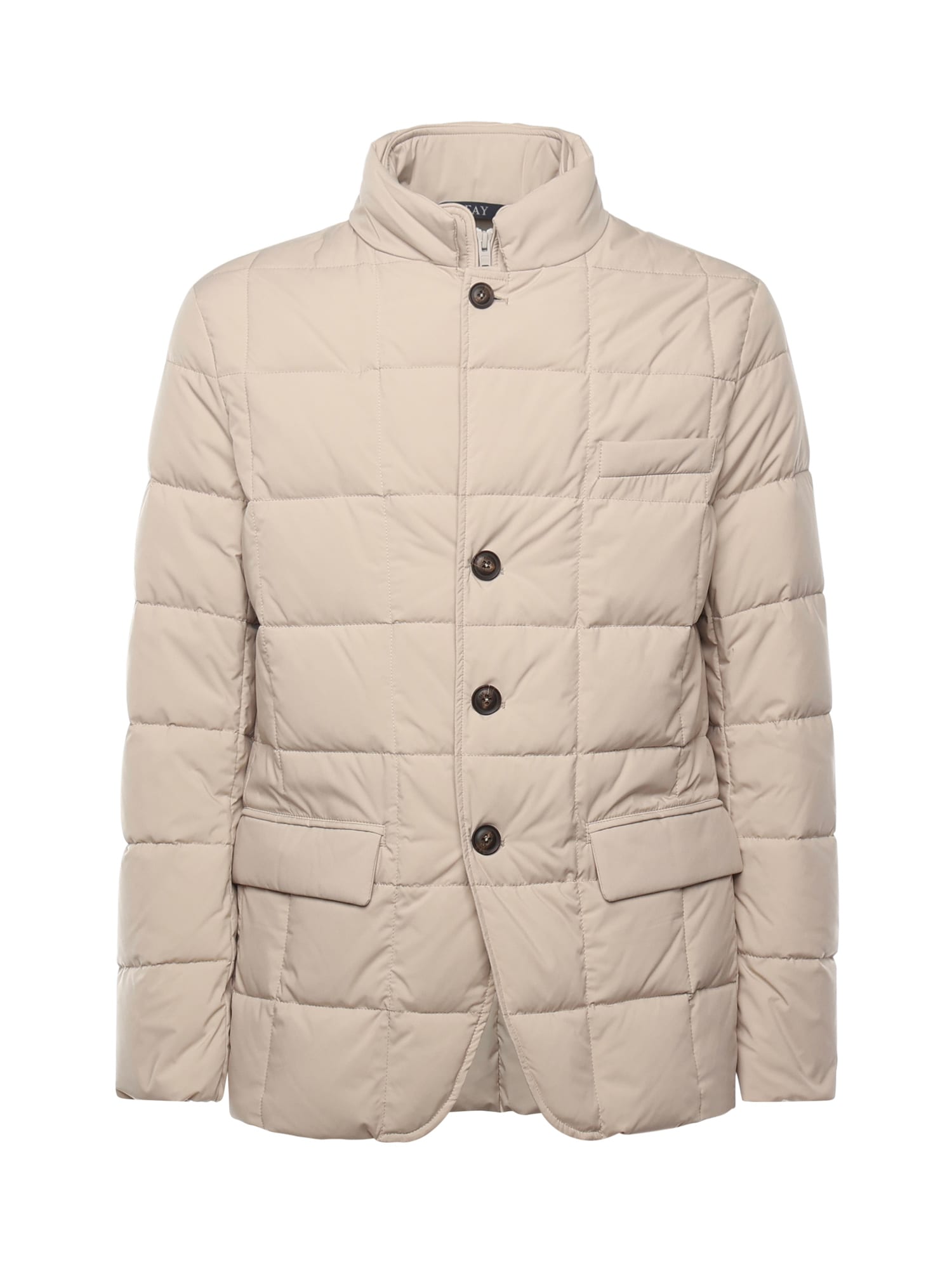 Fay Short Padded Down Jacket In Neutral