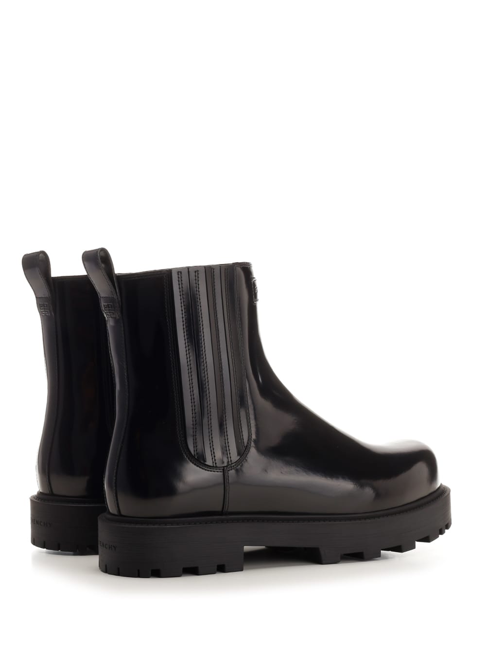 Shop Givenchy Brushed Leather Chelsea Boots In Black