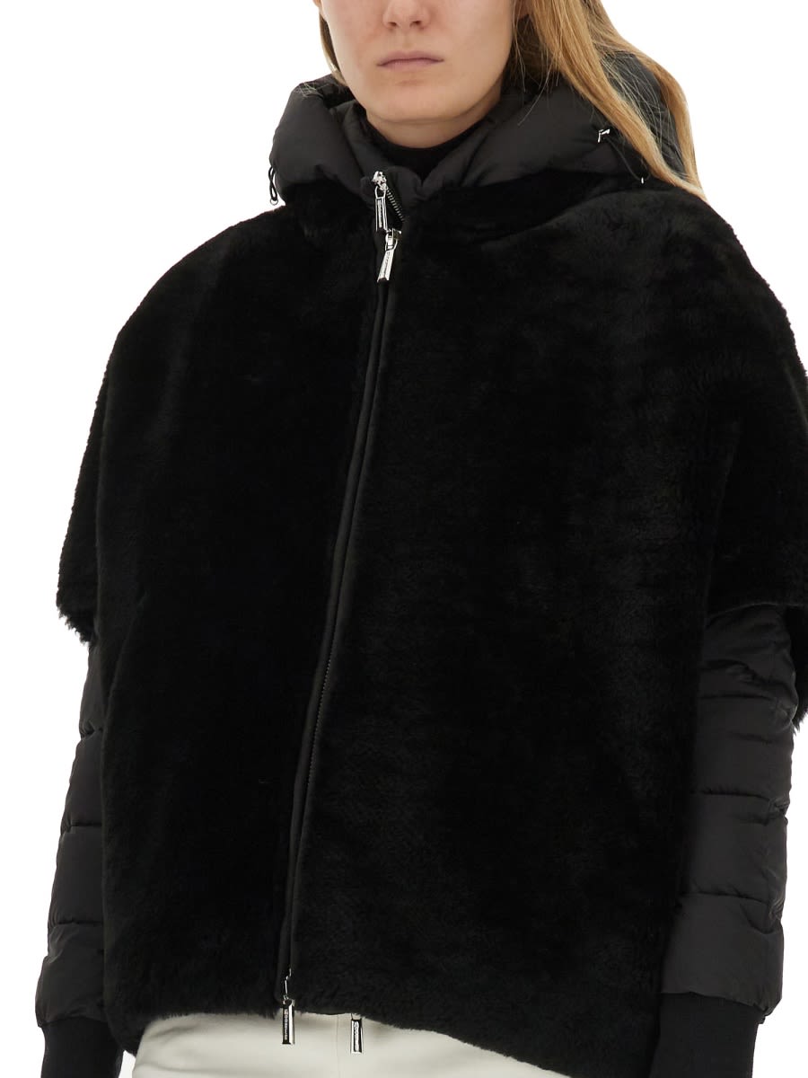 Moorer Sp-pegaso-ks3 Hooded Shearling Jacket In Black