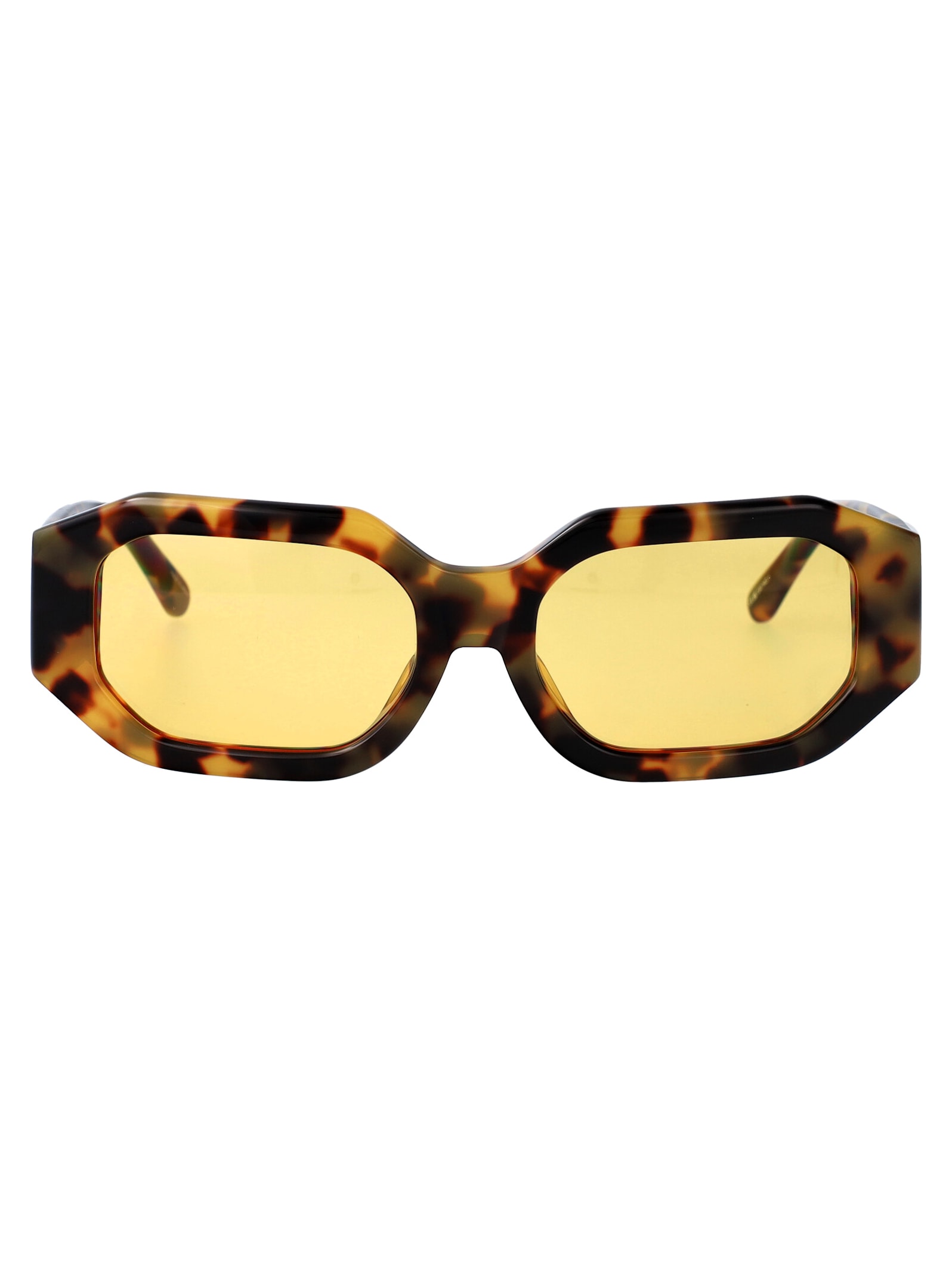 Attico Blake Sunglasses In T-shell/silver/yellow