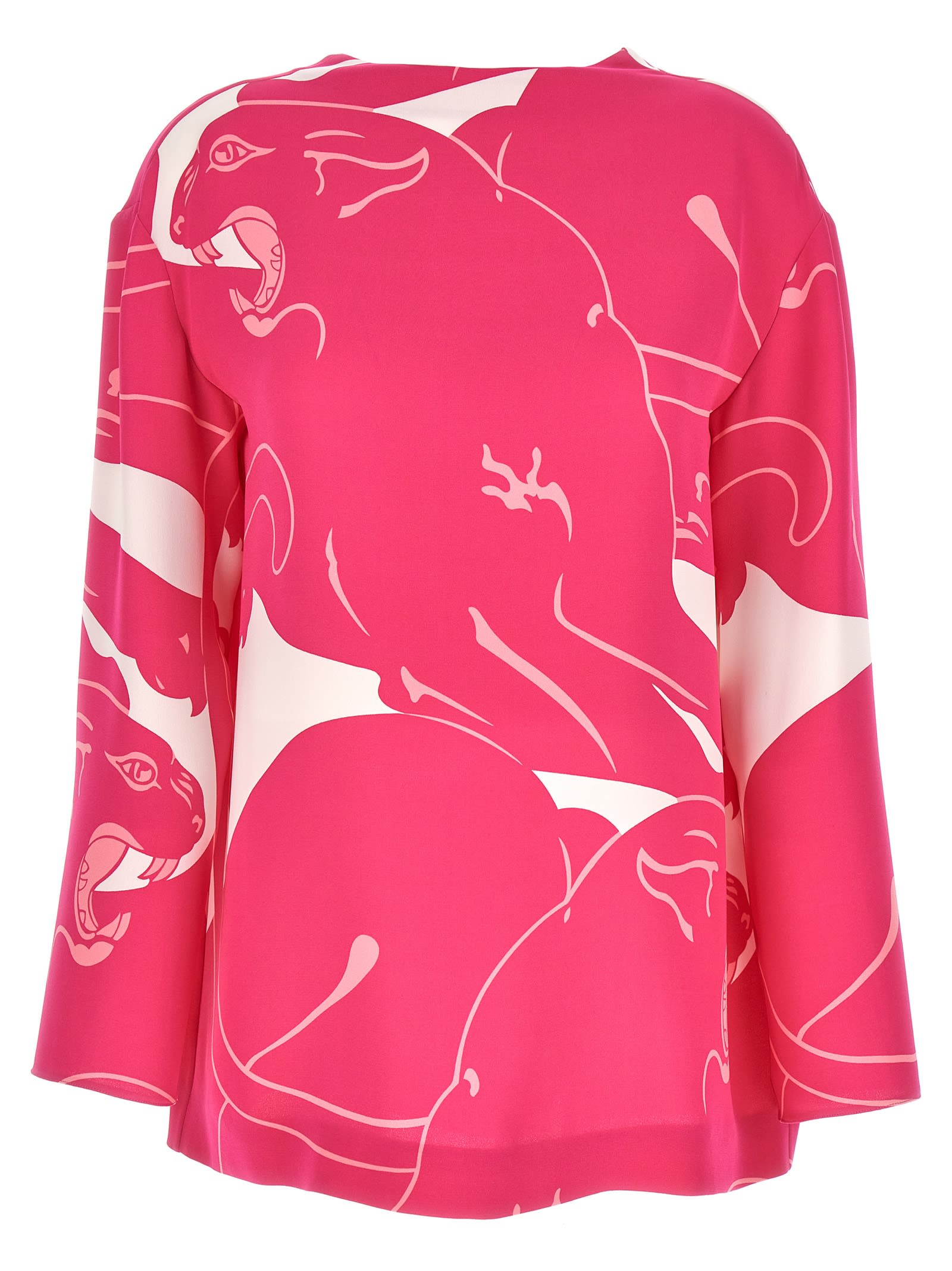 Shop Valentino Garavani Panther Top In Pink/white