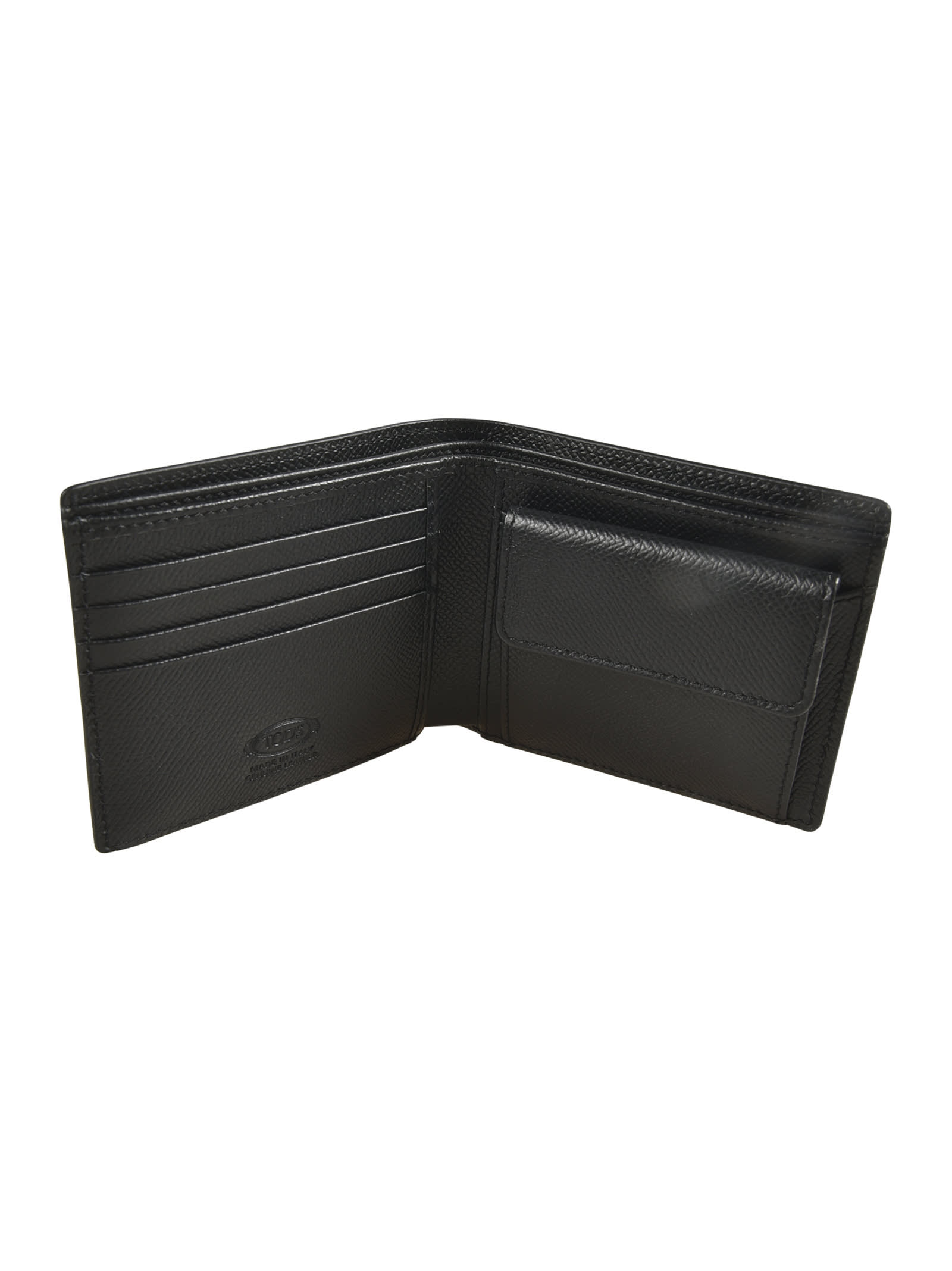 Tod's T Plaque Billfold Wallet In Black
