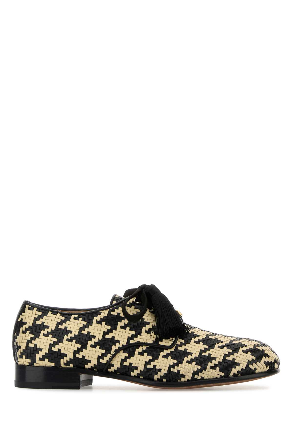 Valentino Garavani Two-tone Leather Vlogo Signature Lace-up Shoes In Multi