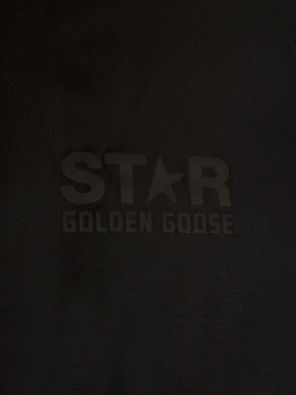 Shop Golden Goose Logo Printed Down Jacket In Black