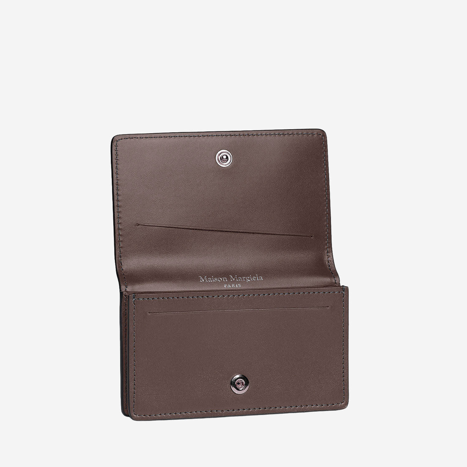 Maison Margiela Leather Card Holder In Brown