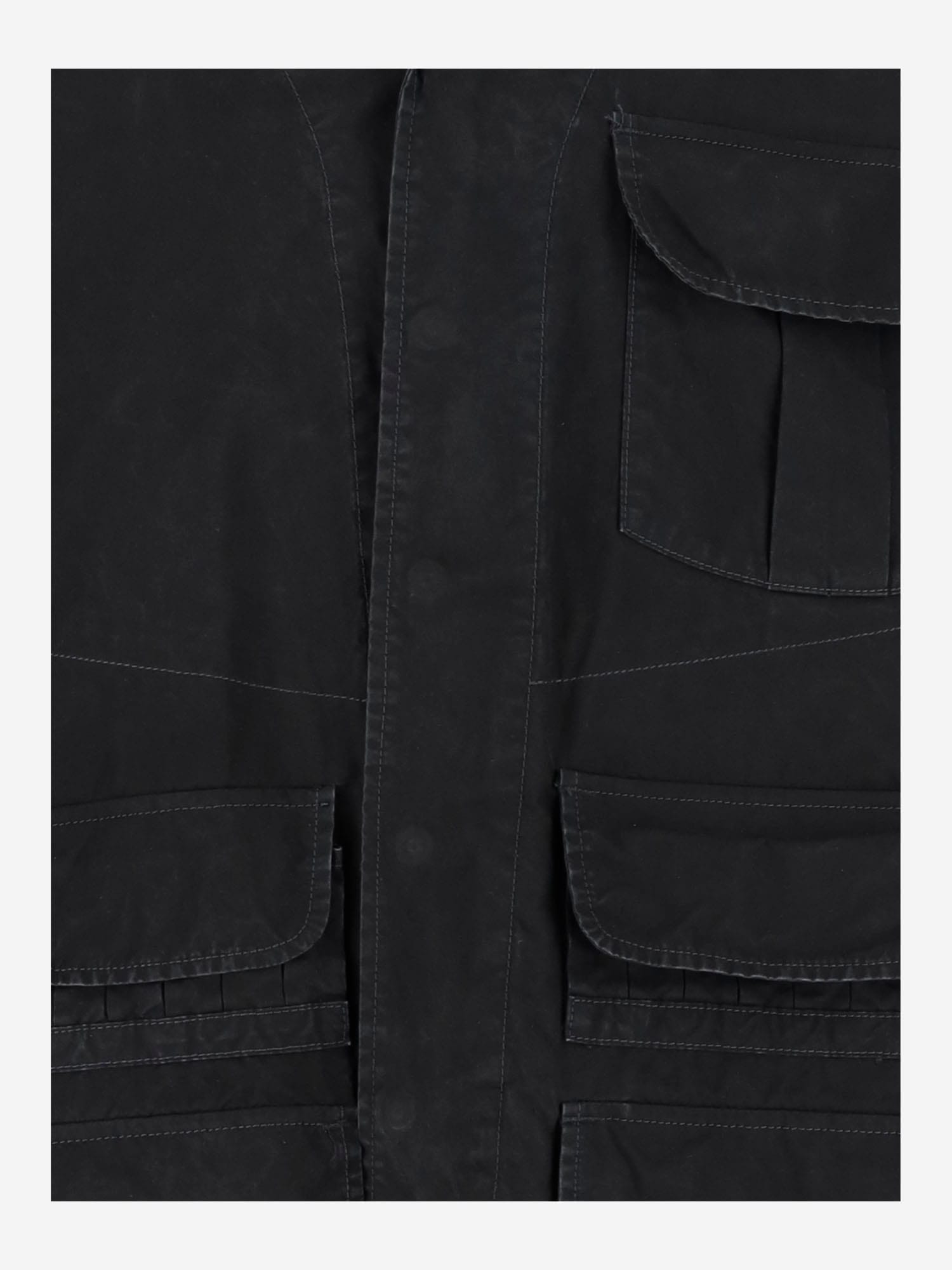 Shop Maison Margiela Cotton Cargo Jacket In Black