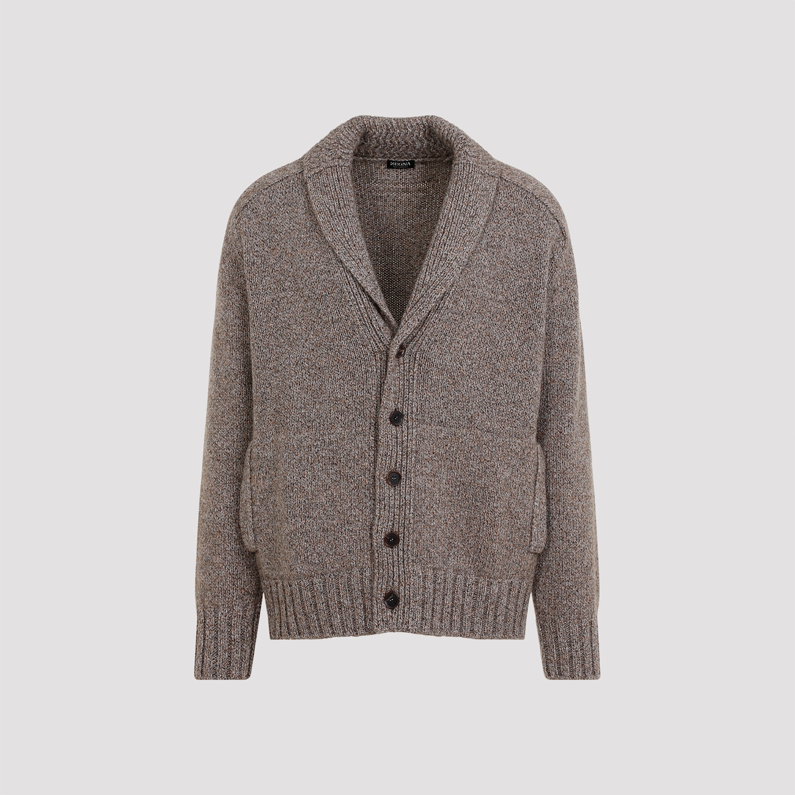 Shop Zegna Cashmere Cardigan In Marrone Scuro