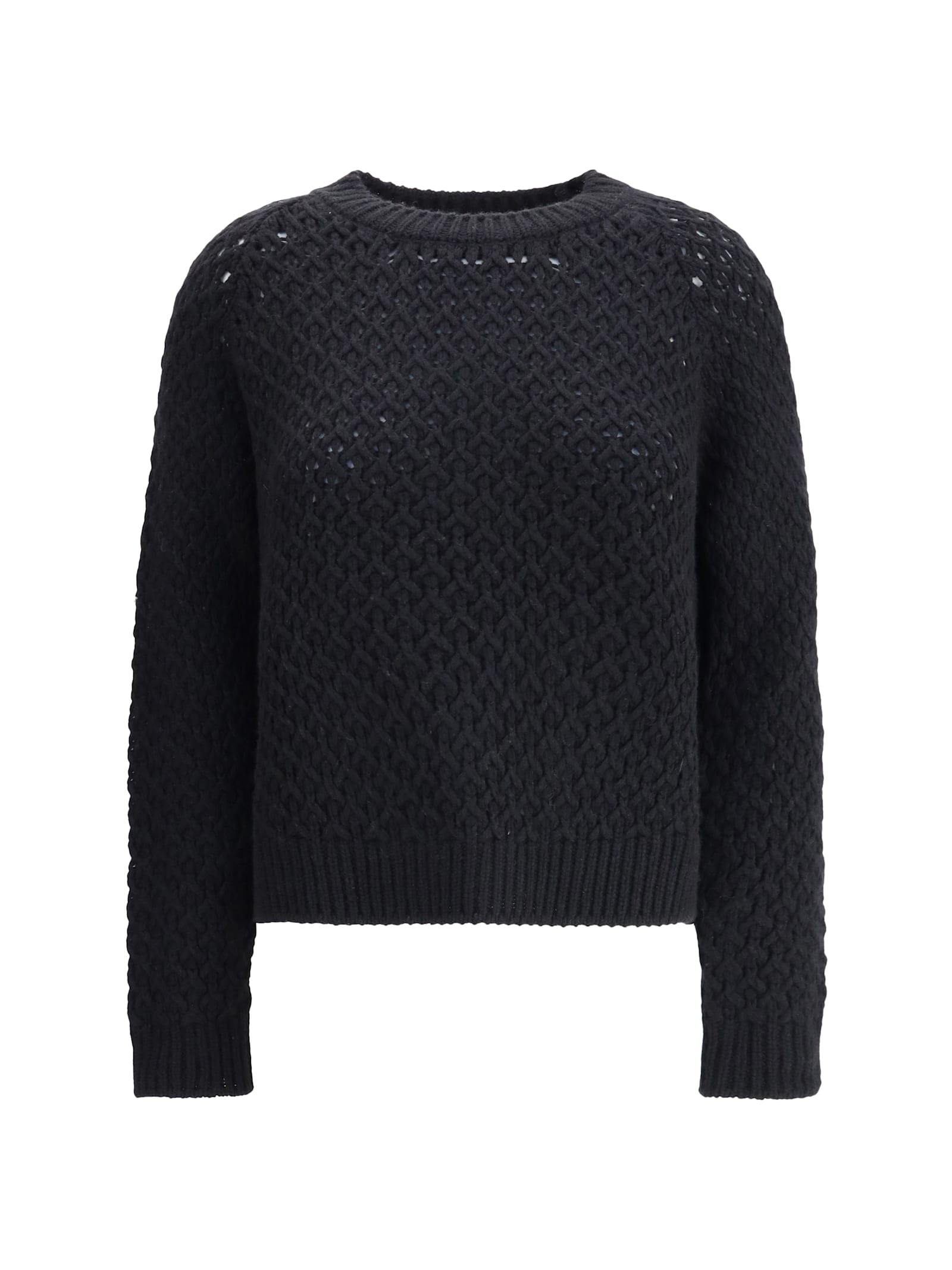 Bruno Manetti Woven Knit Sweater In Black