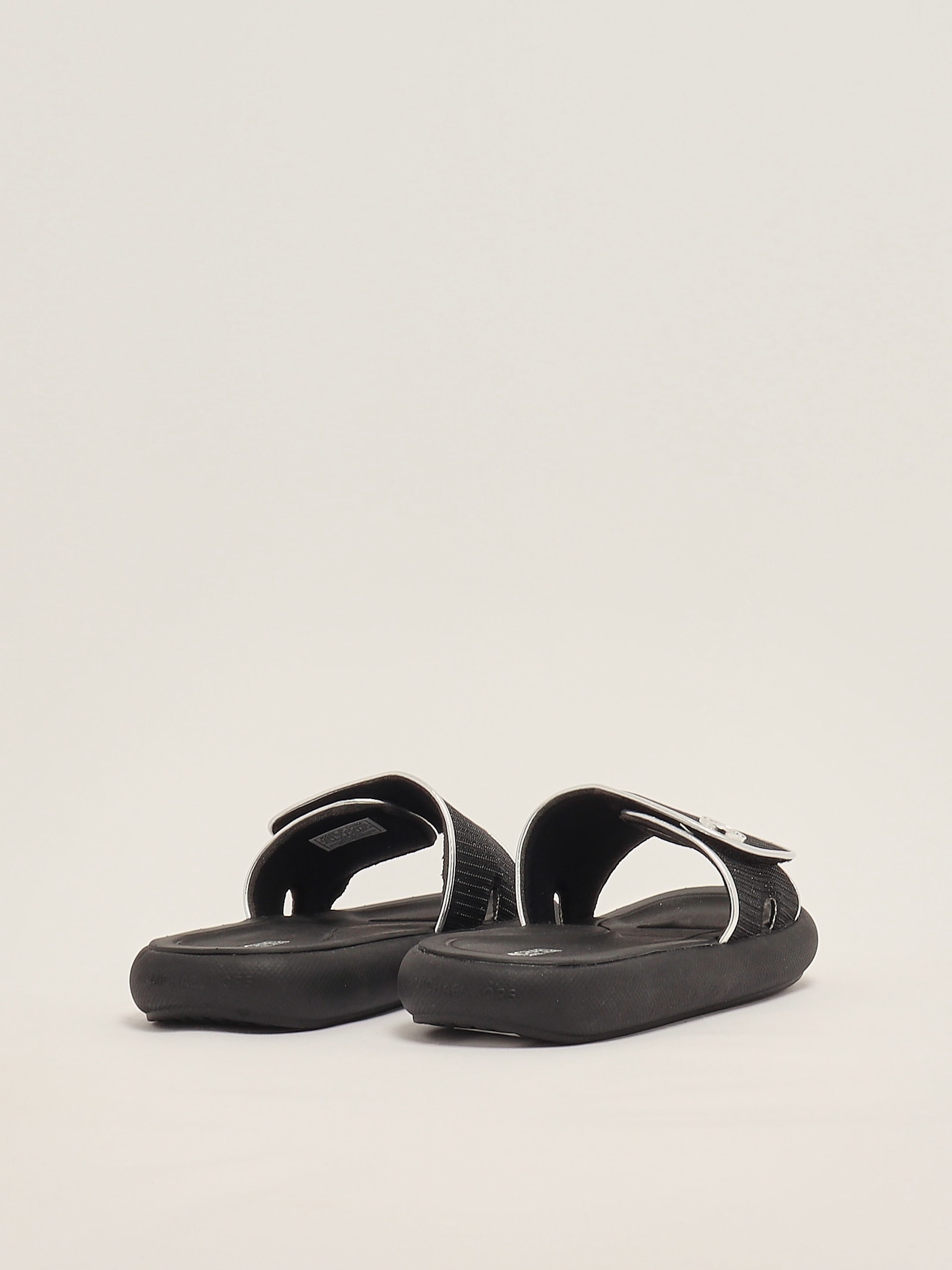 Michael Kors Logo-plaque Slides In Black