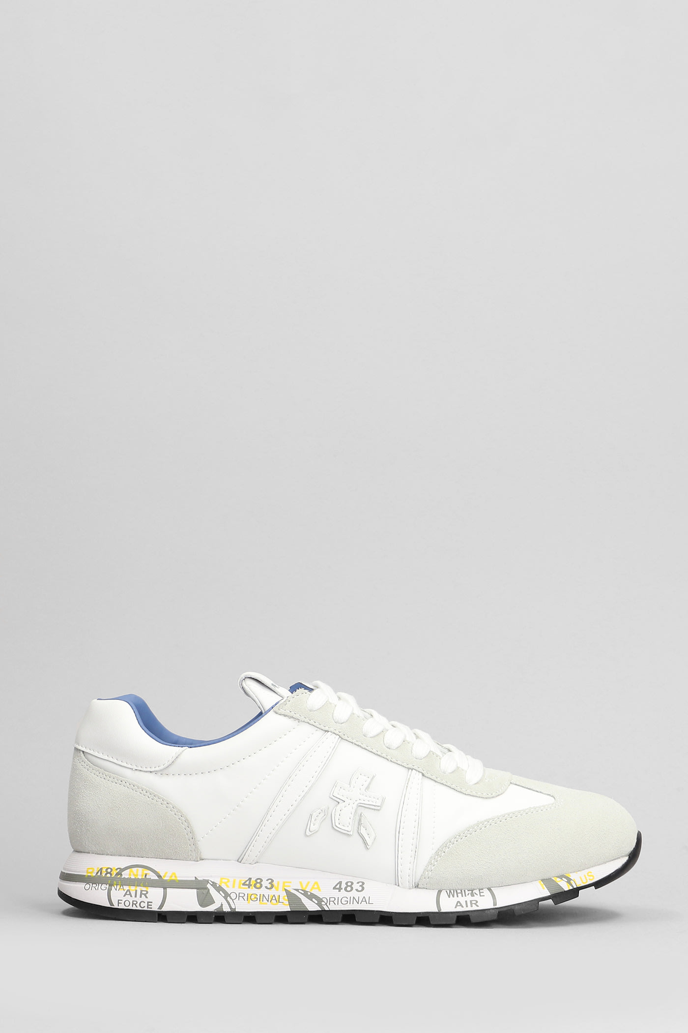 Shop Premiata Lucy Sneakers In White Suede And Fabric