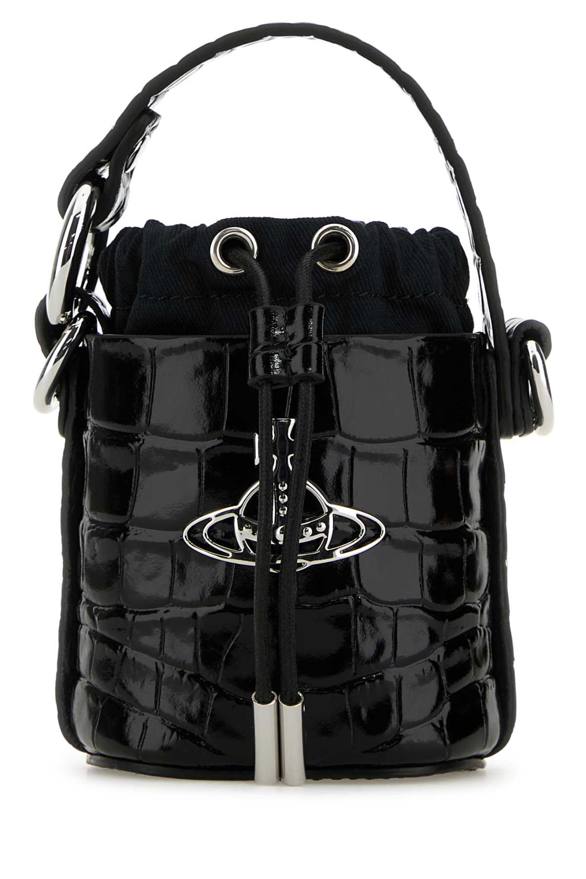 Vivienne Westwood Black Leather Mini Daisy Bucket Bag