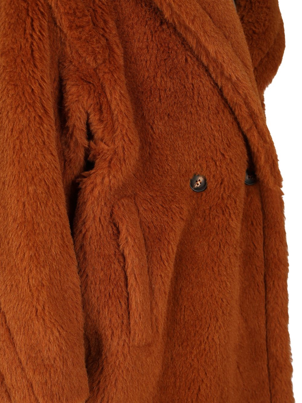 Max Mara Teddy Bear Icon Longline Faux Fur Coat In Brown