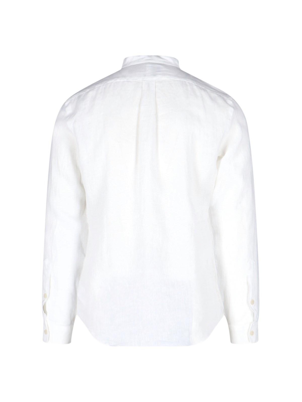 Shop Ralph Lauren Linen Shirt In White