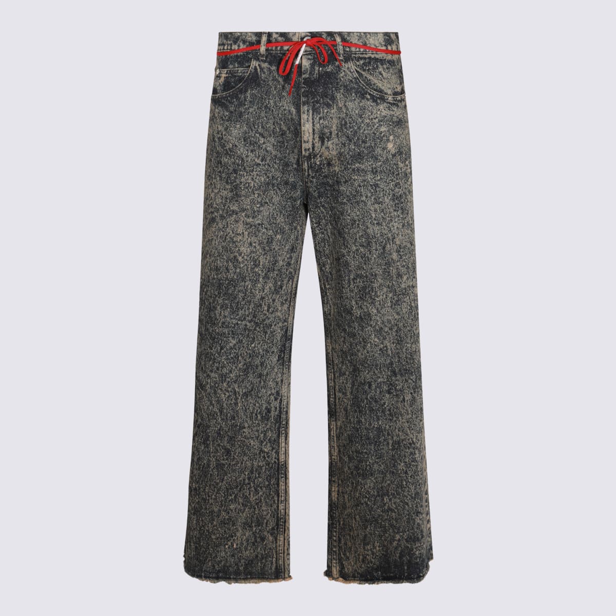 Shop Marni Grey Cotton Denim Jeans In Brown