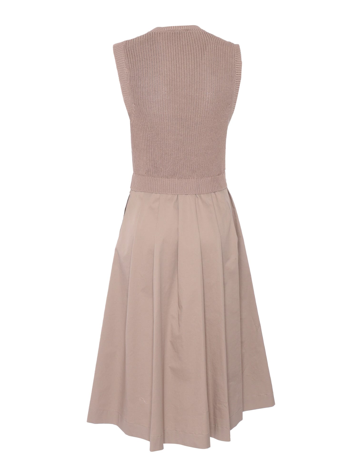 Shop Peserico Brown Cotton Tricot Dress