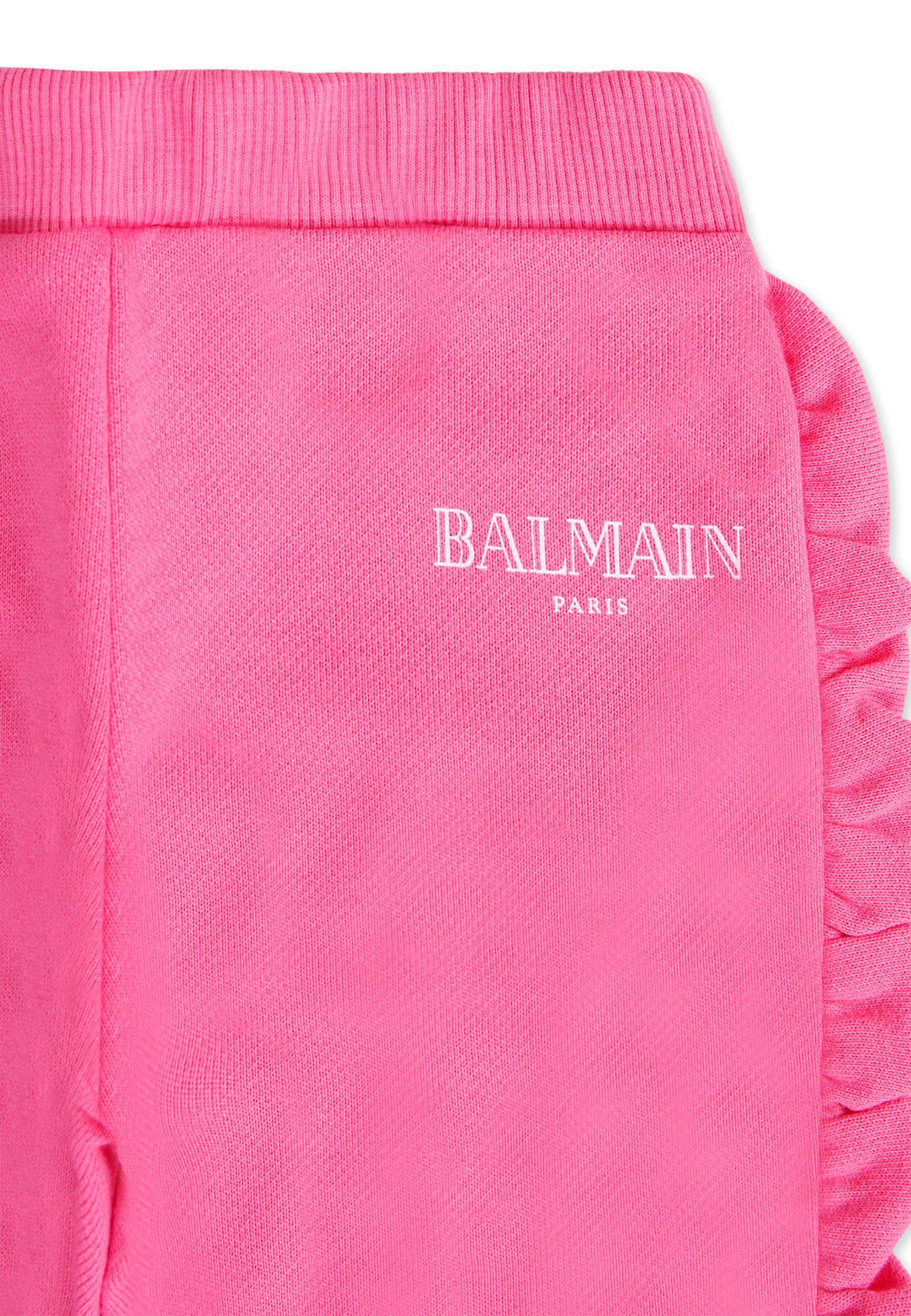 Balmain Pink Trousers For Baby Girl With Logo In Pink
