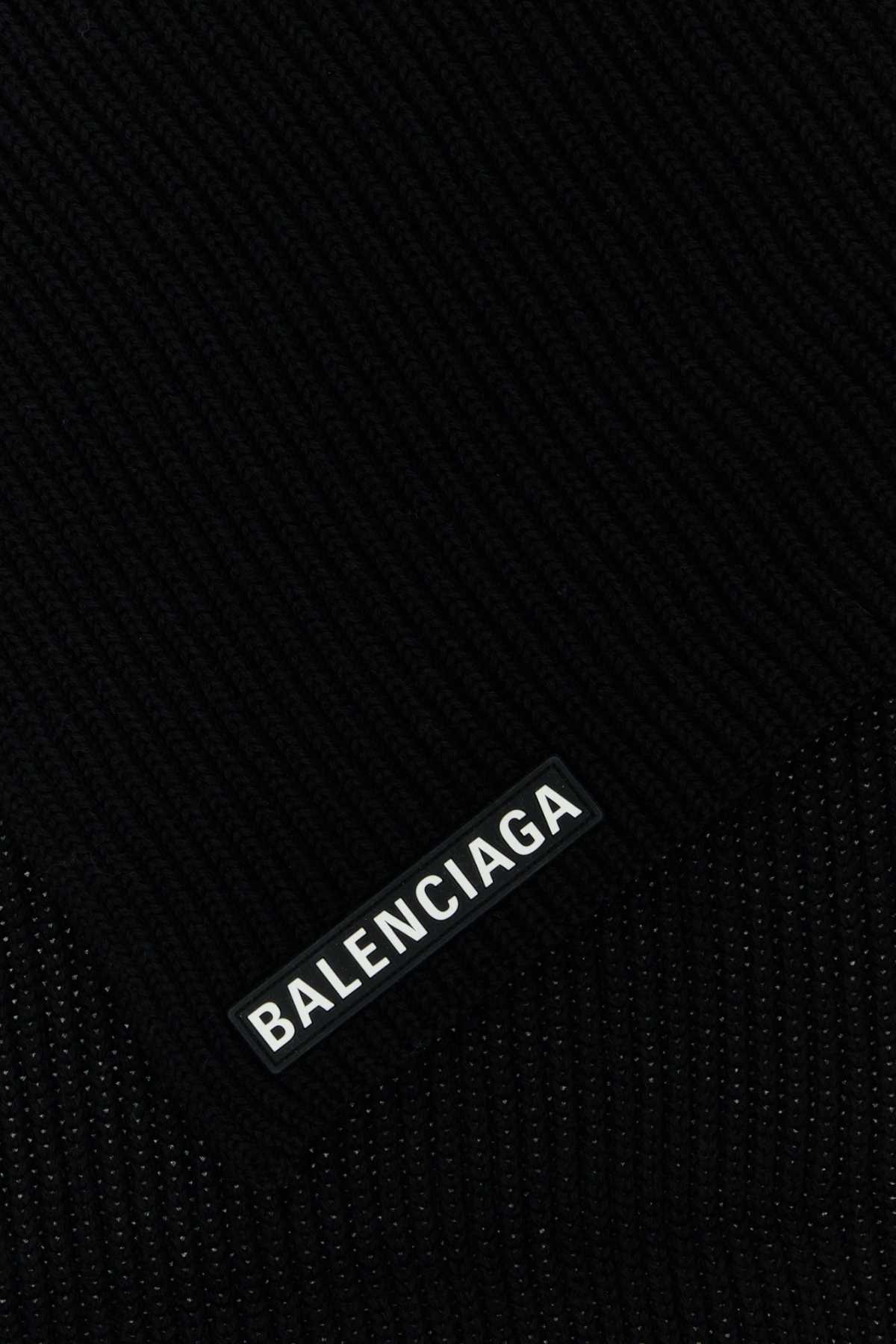 Balenciaga Black Wool Scarf