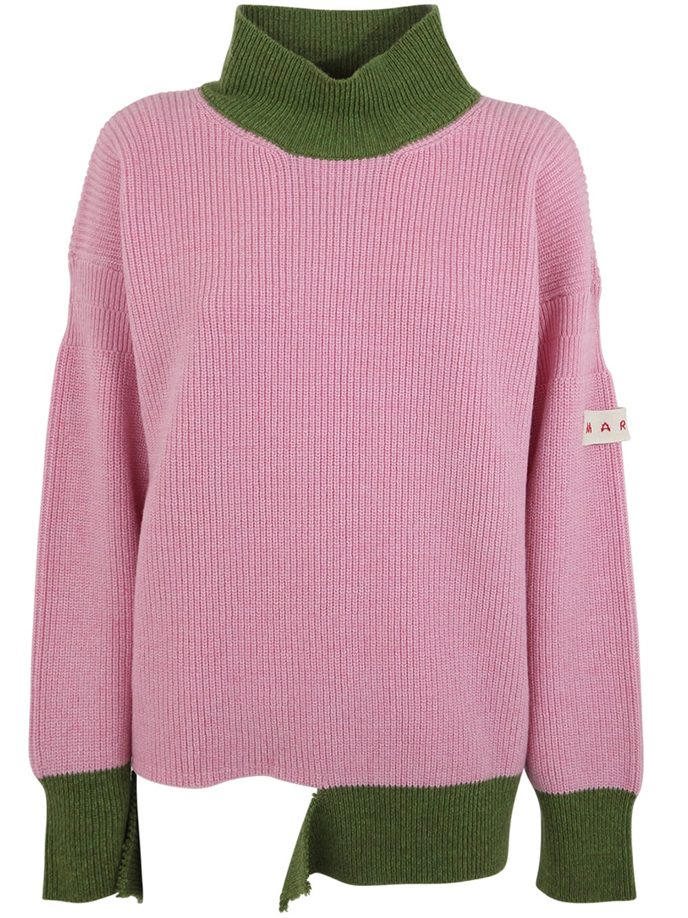 Shop Marni Crew Neck Long Sleeves Loose Fit Sweater In Cinder Rose