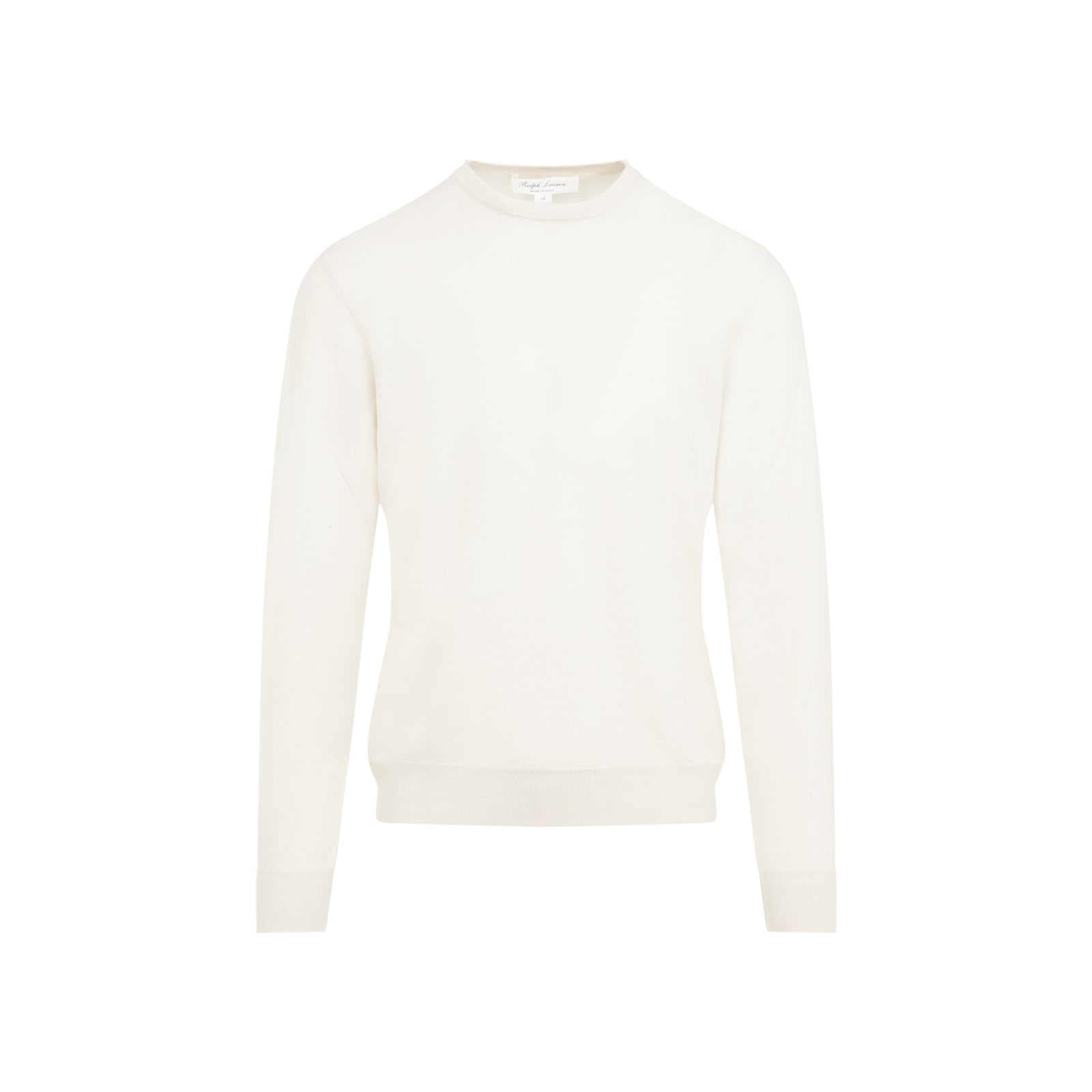 Shop Ralph Lauren Crewneck Sweater In Classic Cream