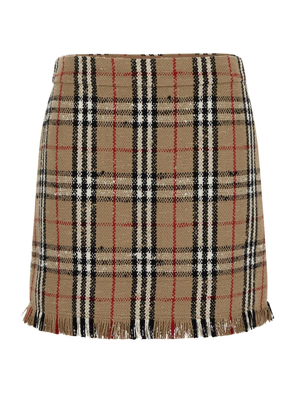 Burberry Vintage Check Bouclé Mini Skirt