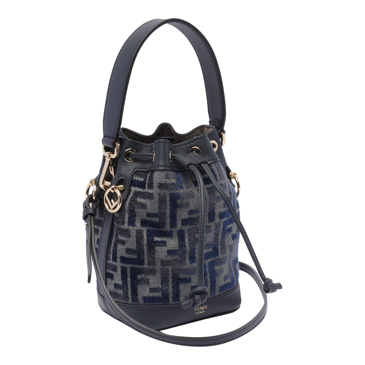 Shop Fendi Ff Mon Tresor Bucket Bag In Blue