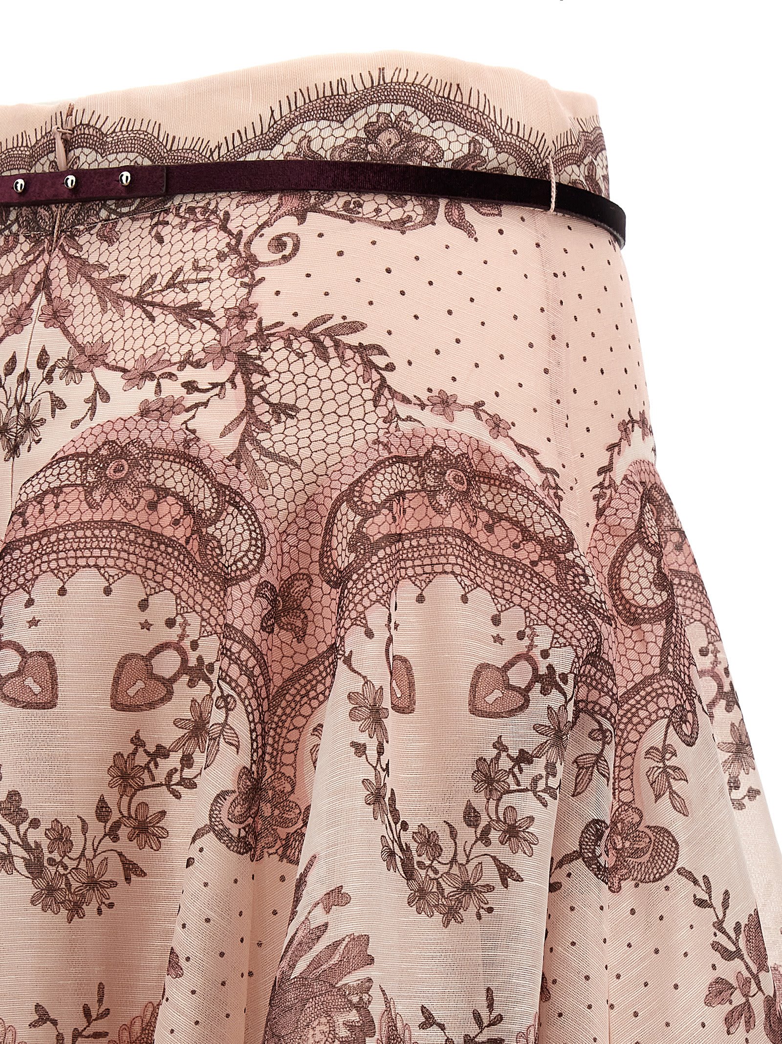 ZIMMERMANN CRUSH FLARED MIDI SKIRT 