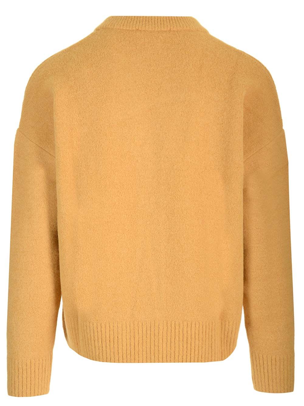 Shop Ami Alexandre Mattiussi Ami De Coeur Cardigan In Yellow