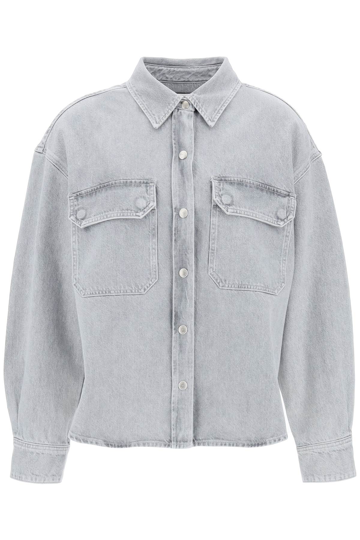 Shop Agolde Gwen Denim Shirt For Women In Rain (grey)