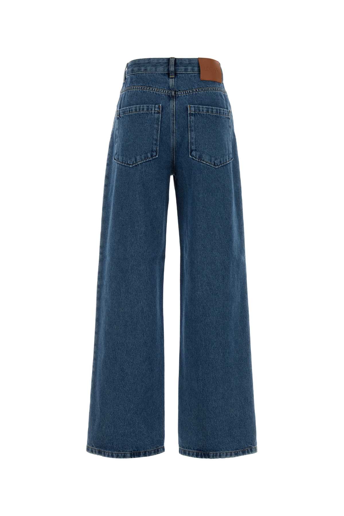 Loewe Wide Leg Baggy Denim Trousers In Blue